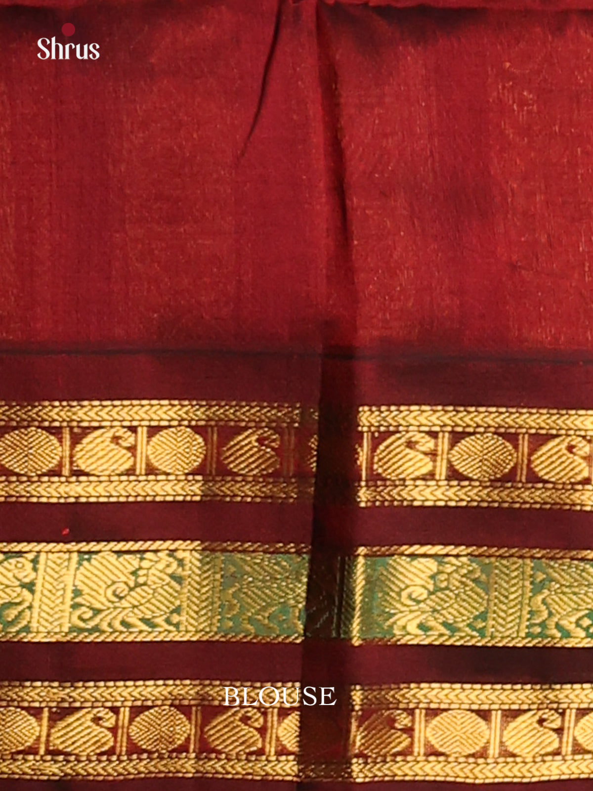 Vibrant Blue  Silk Cotton Saree with gold zari paisleys  yalli buttas  in maroon border -1