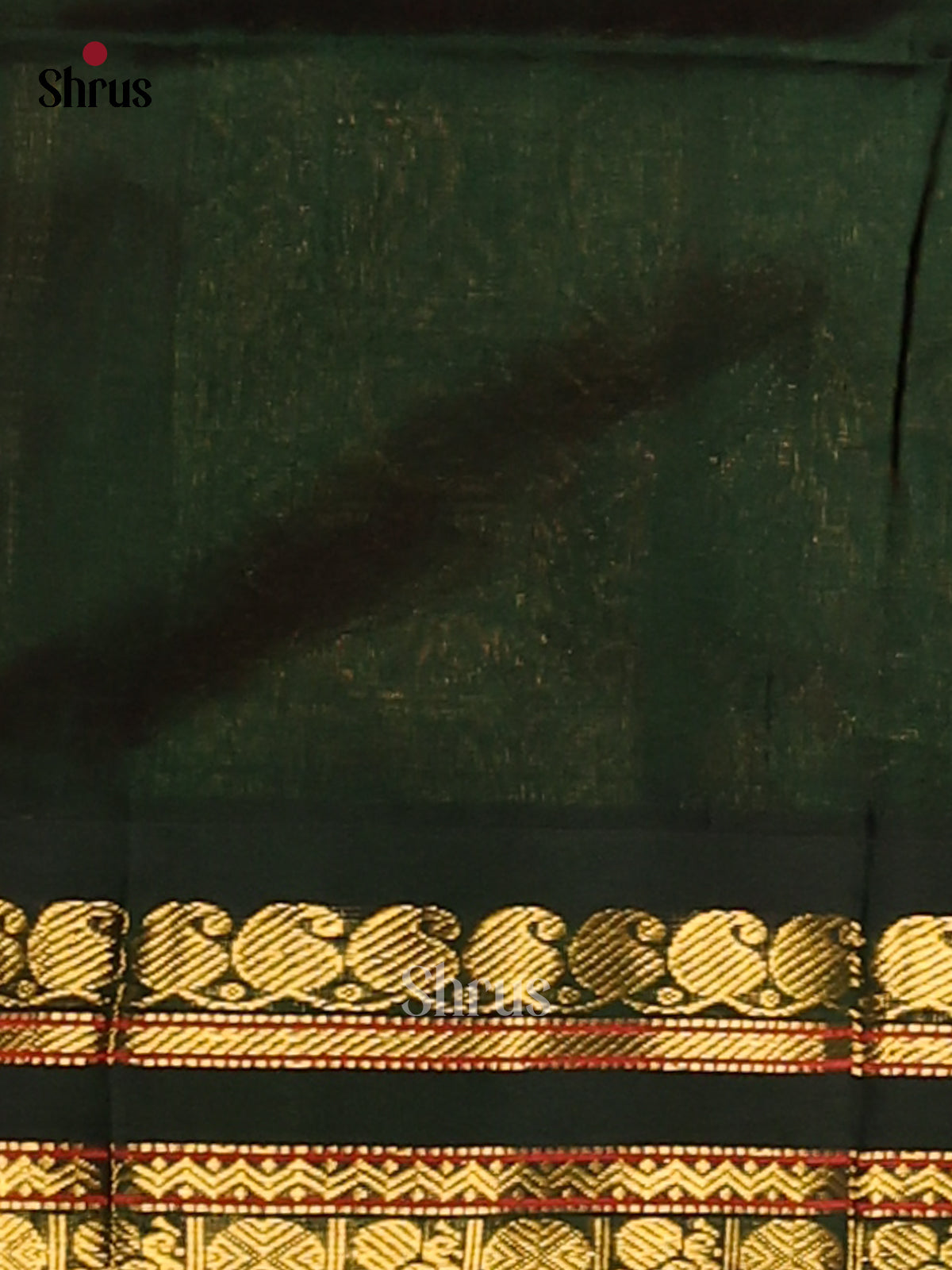 Vibrant Orange Silk Cotton Saree with Zari Stripes, Manga Buttas & Green Pallu - Shop on Shrus.com