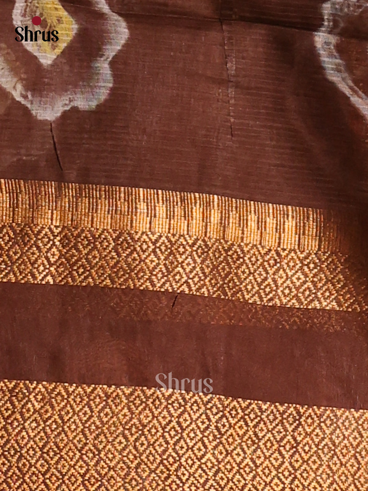 Brown - shibori saree - Shop on Shrus.com