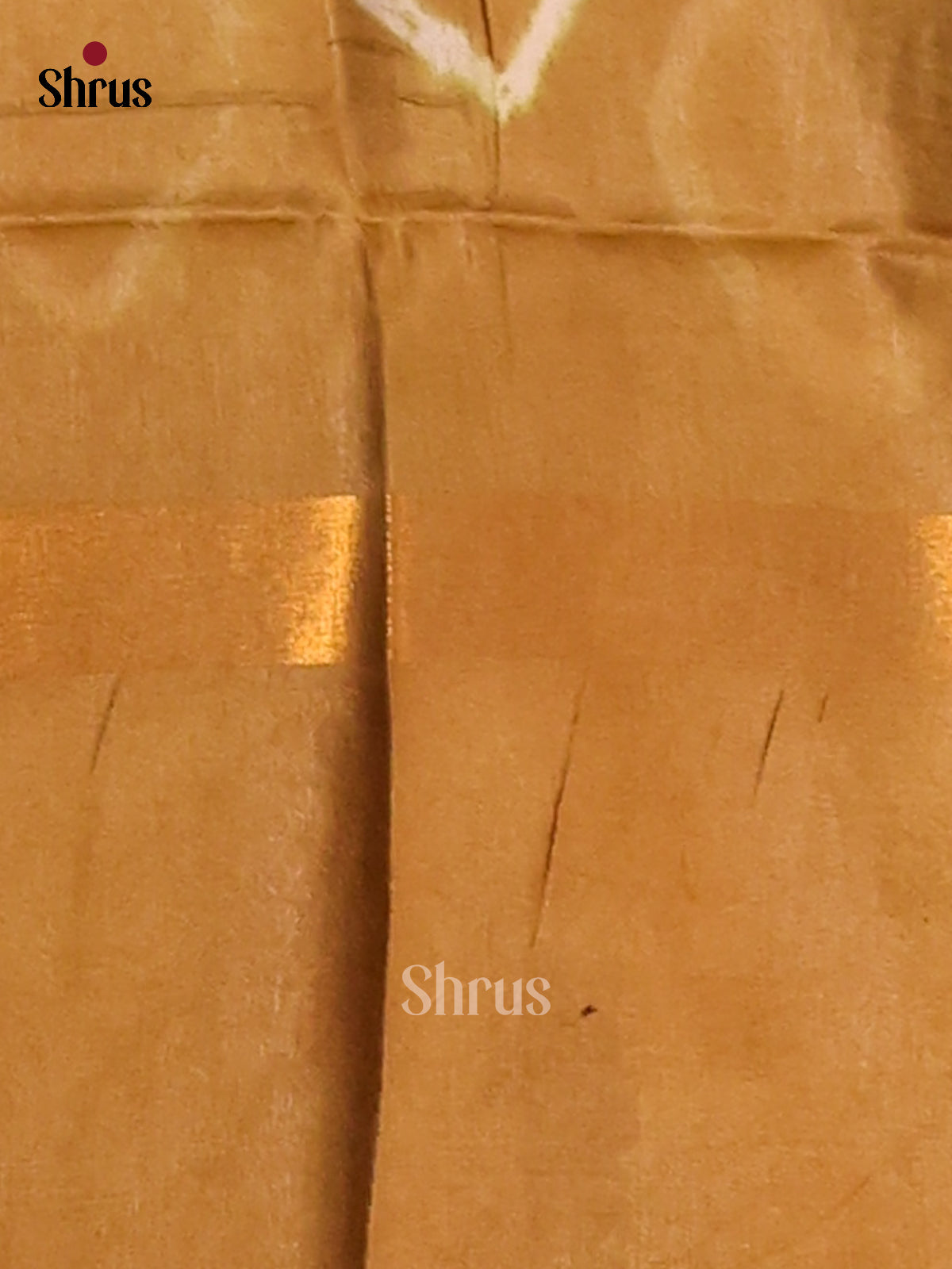 Cream with Beige - Shibori Saree - Shop on Shrus.com