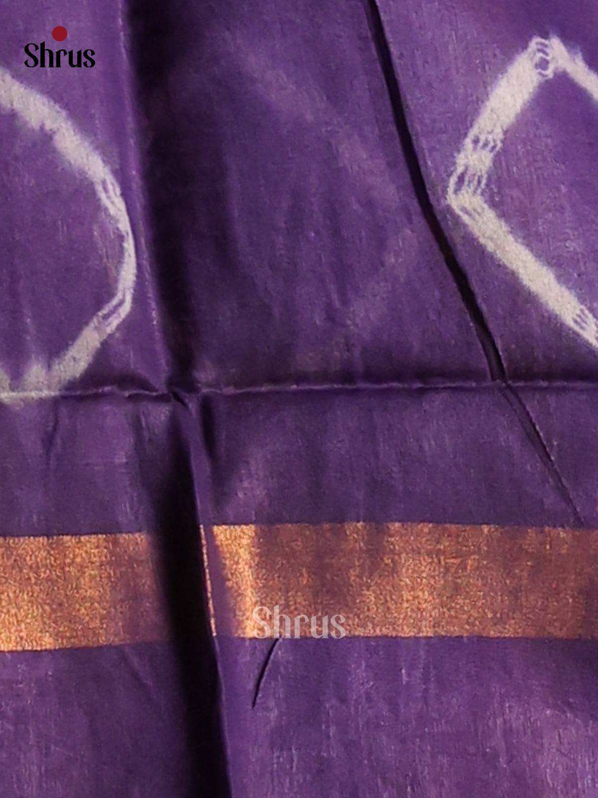 Cream & Violet - Shibori Saree - Shop on Shrus.com