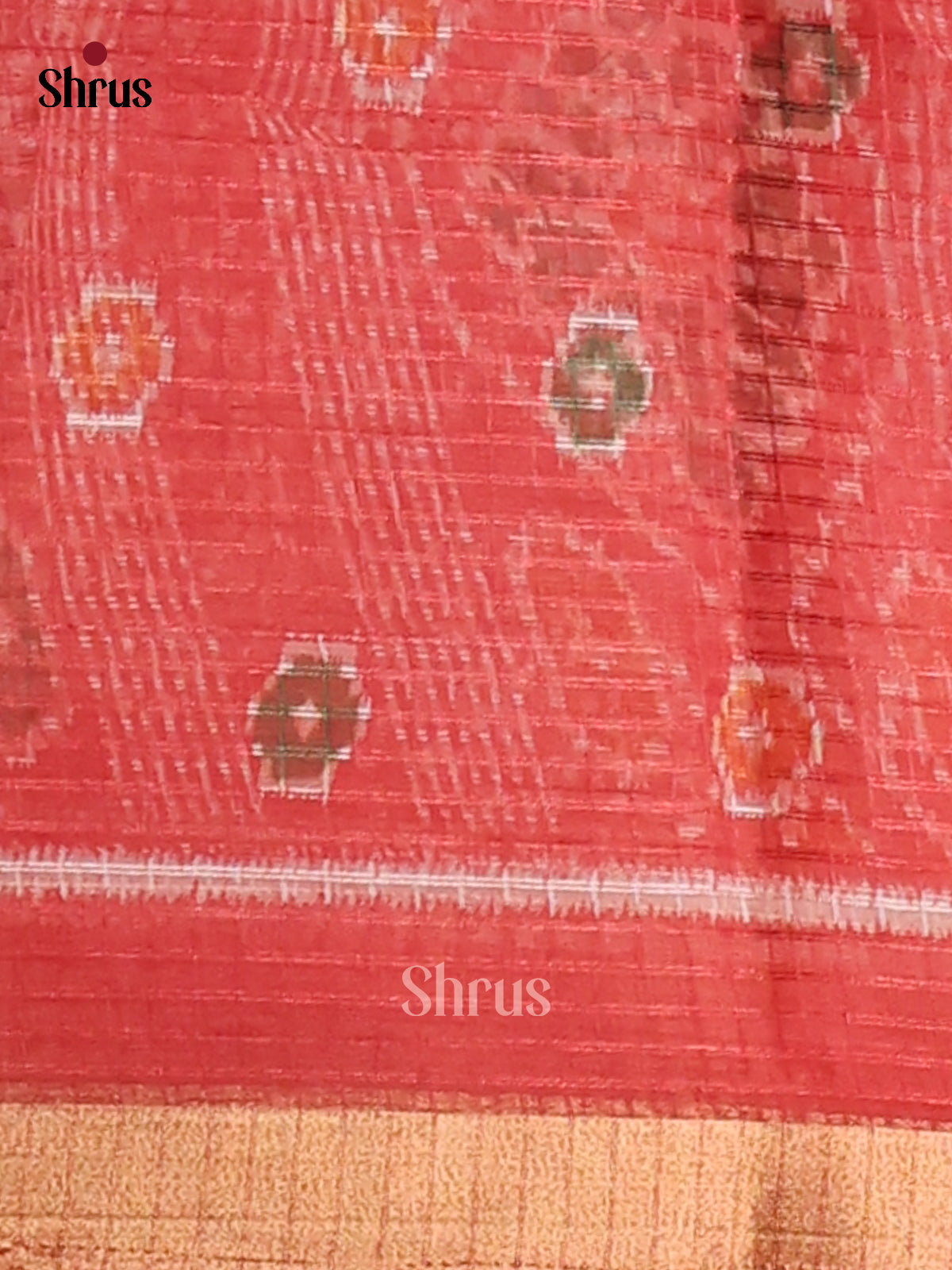 Red - Kota Cotton Saree - Shop on Shrus.com