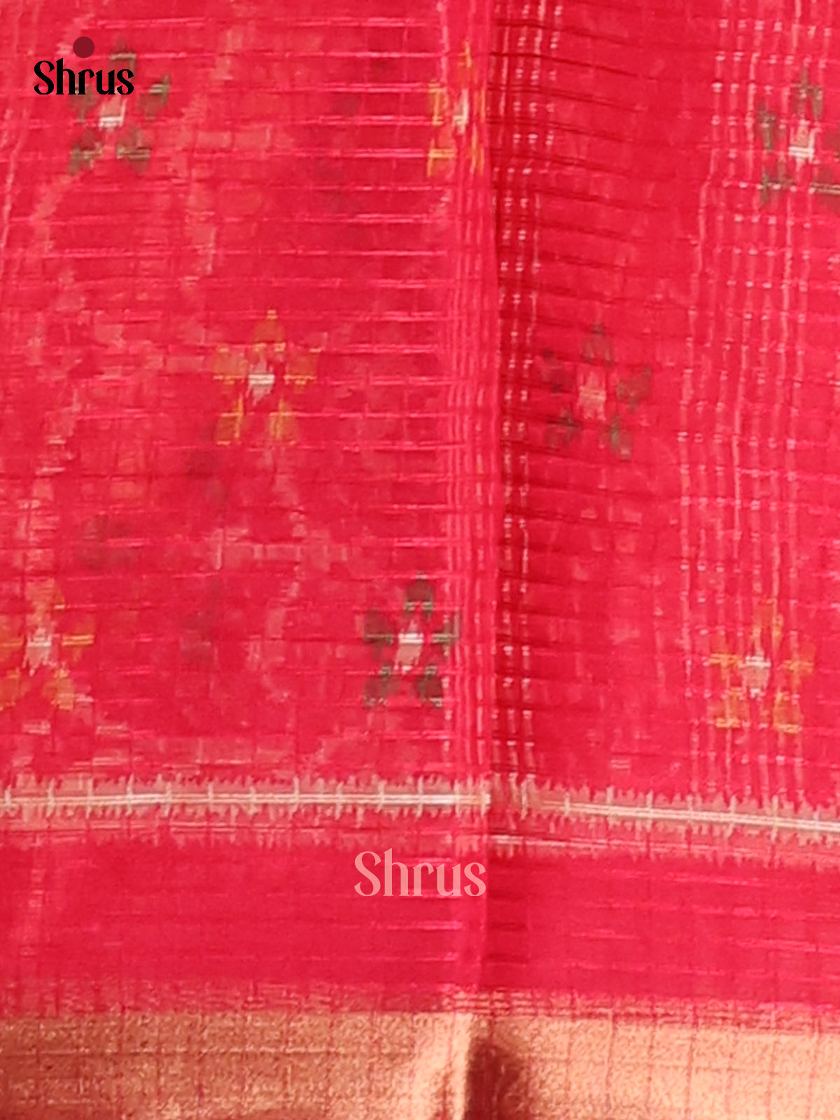 Red - Kota Cotton Saree - Shop on Shrus.com