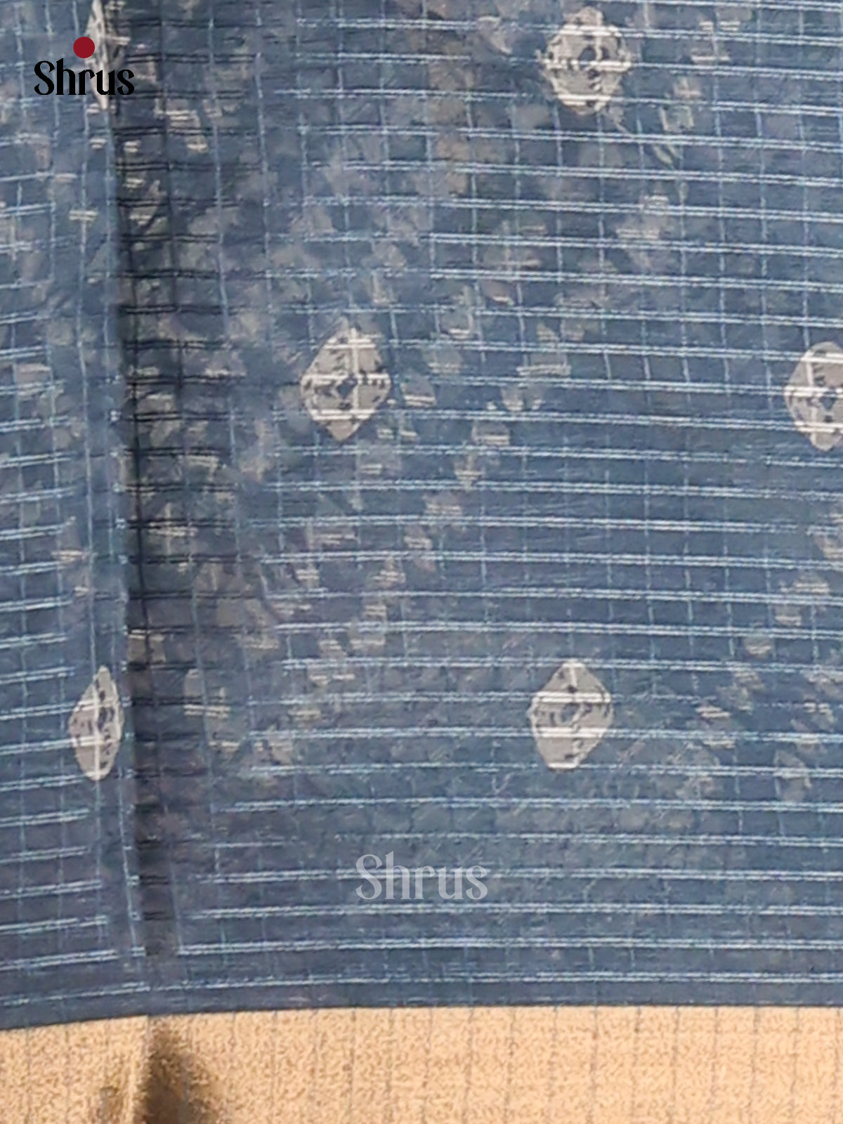 Blue  - Kota Cotton Saree - Shop on Shrus.com
