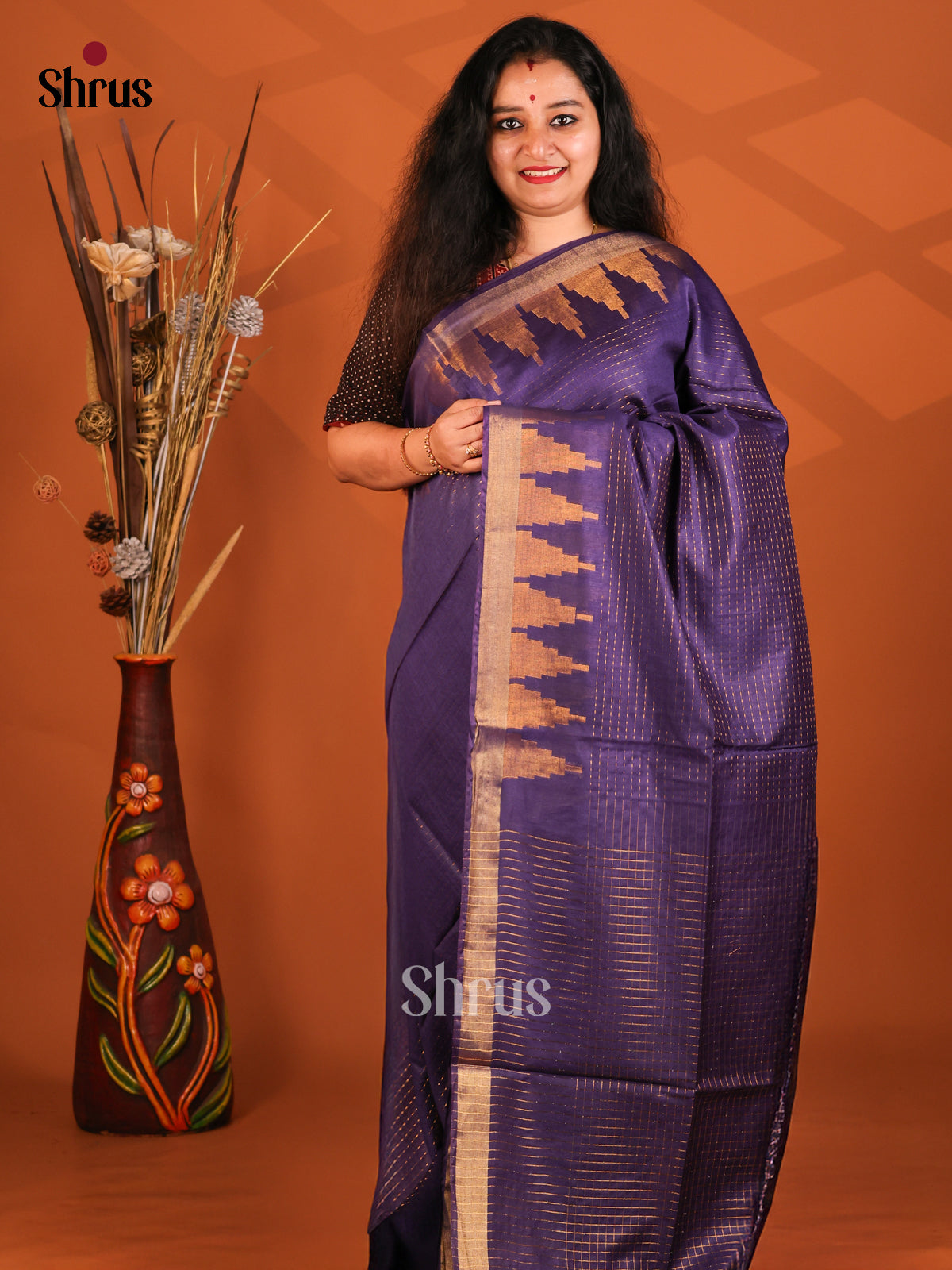 Violet- Semi Tussar Saree - Shop on Shrus.com