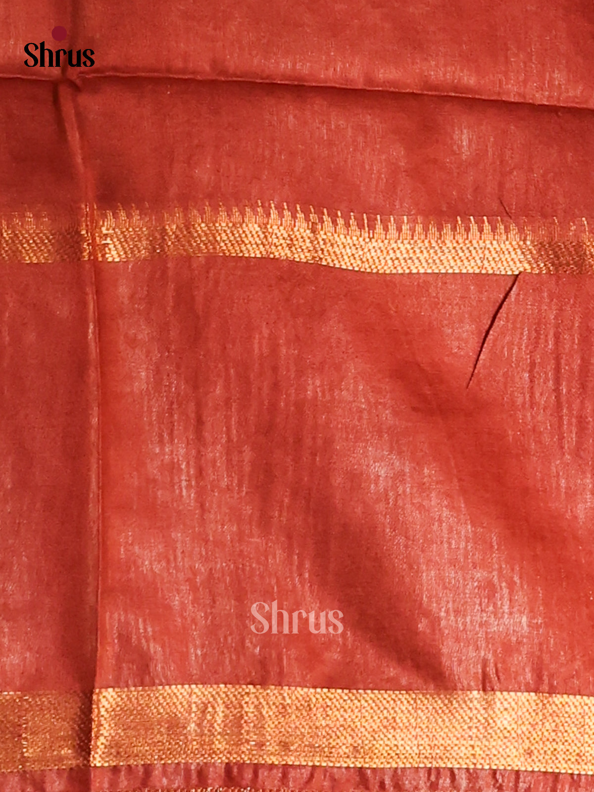 Pastel Blue & Red- Semi Tussar Saree - Shop on Shrus.com