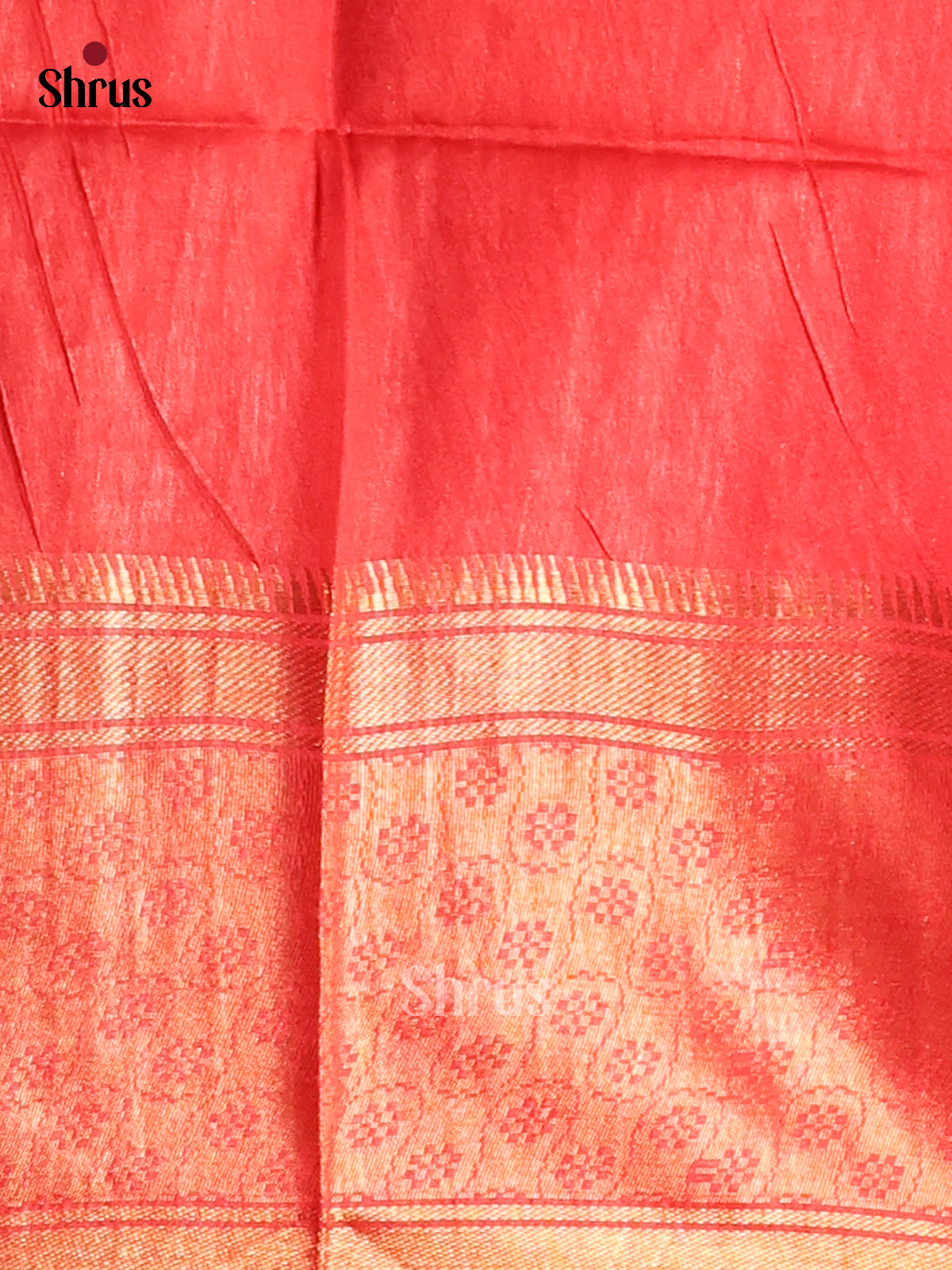 Black & Orangish pink - Semi Tussar Saree - Shop on Shrus.com