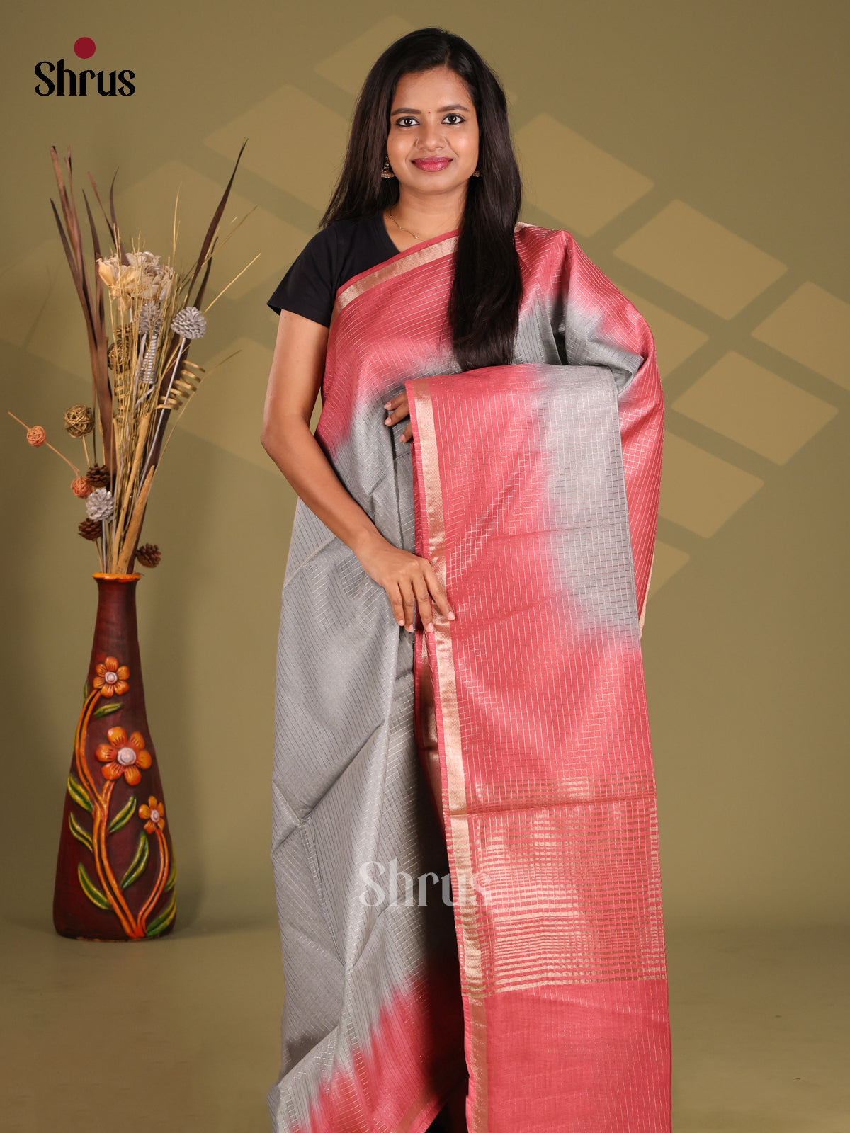 DES29148 - Semi Tussar Saree - Shop on Shrus.com