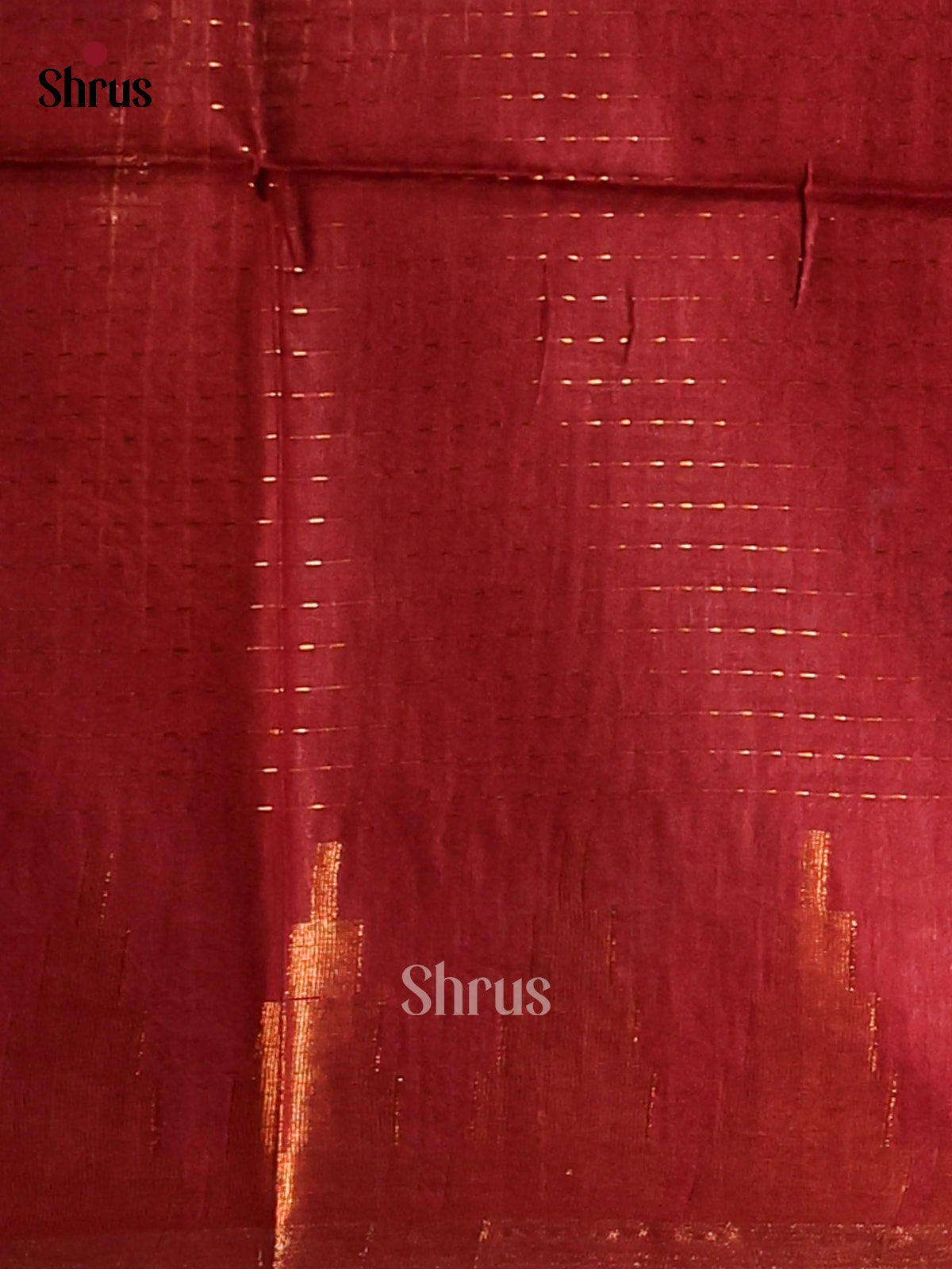 Maroon - Semi Tussar Saree - Shop on Shrus.com