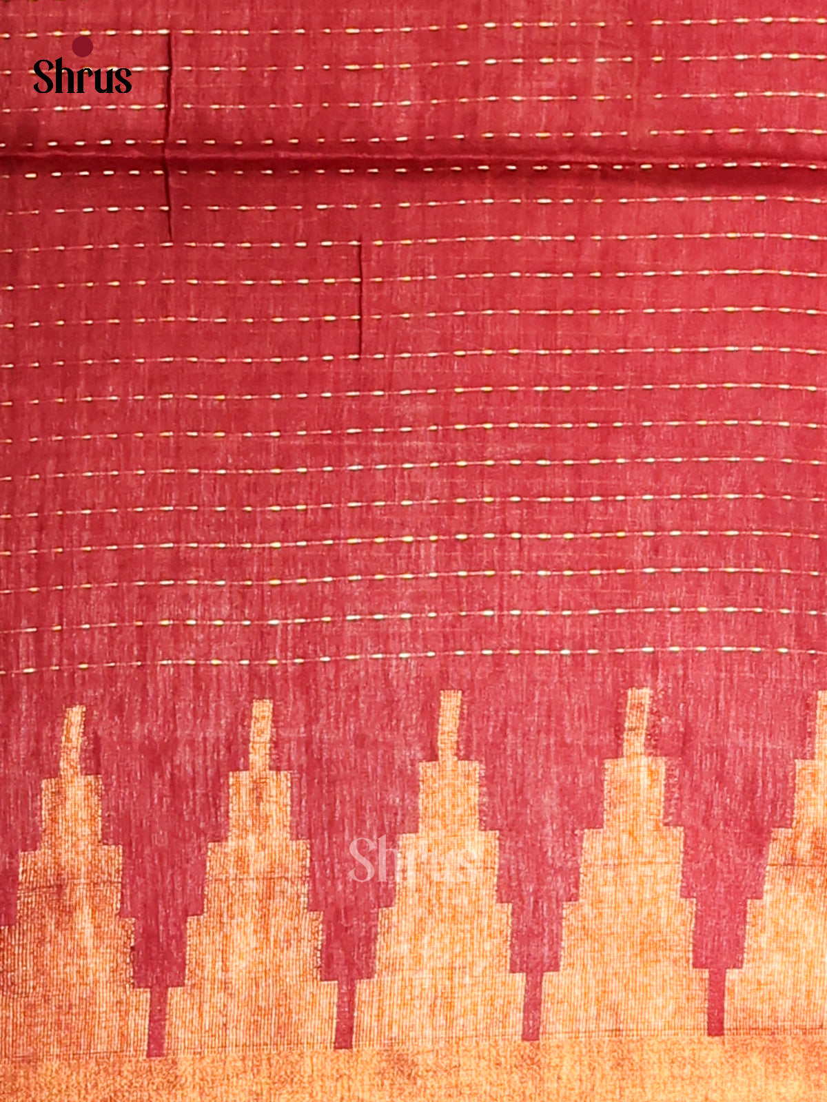 Red - Semi Tussar Saree - Shop on Shrus.com