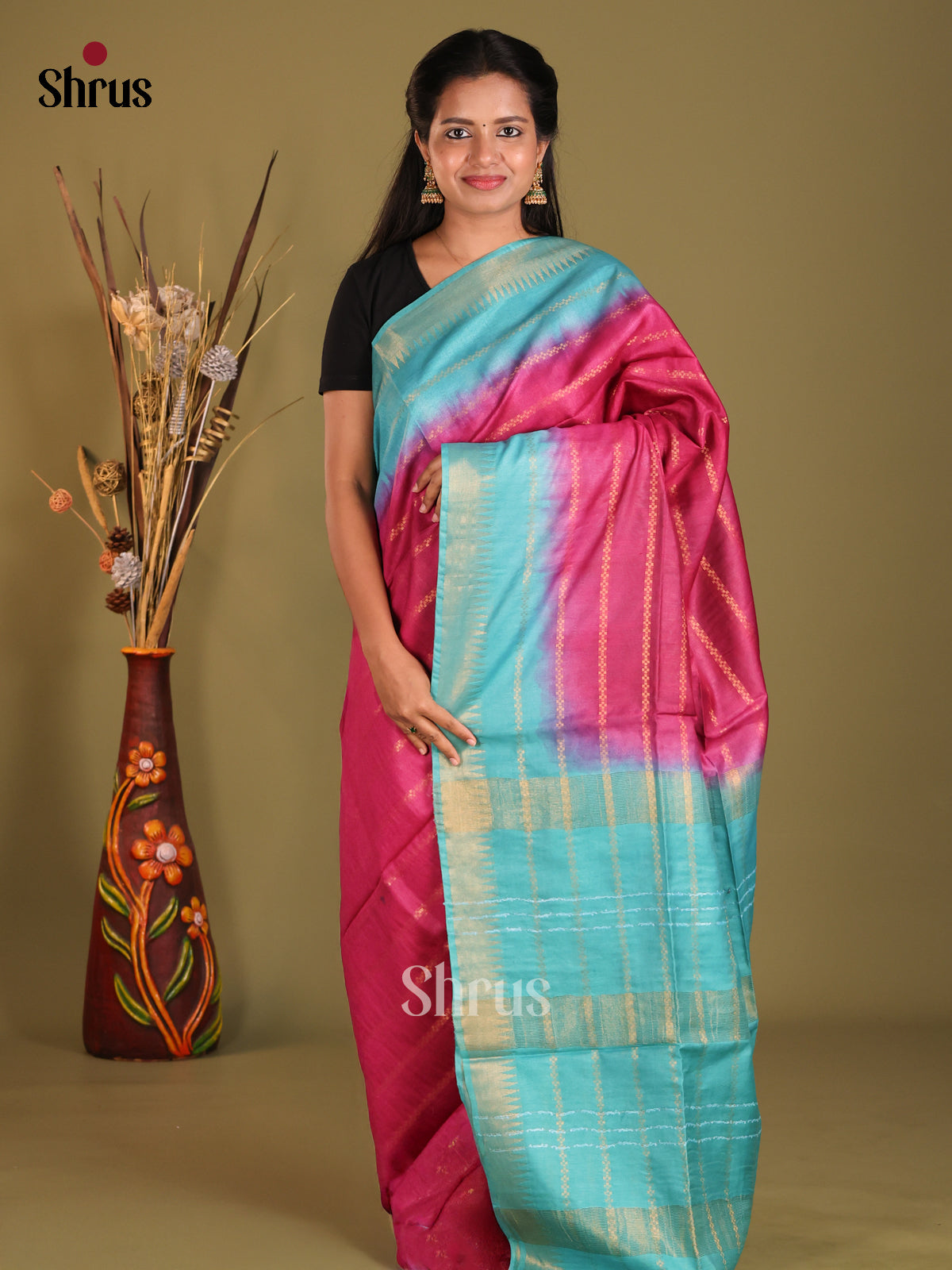 DES29258 - Semi Tussar saree - Shop on Shrus.com