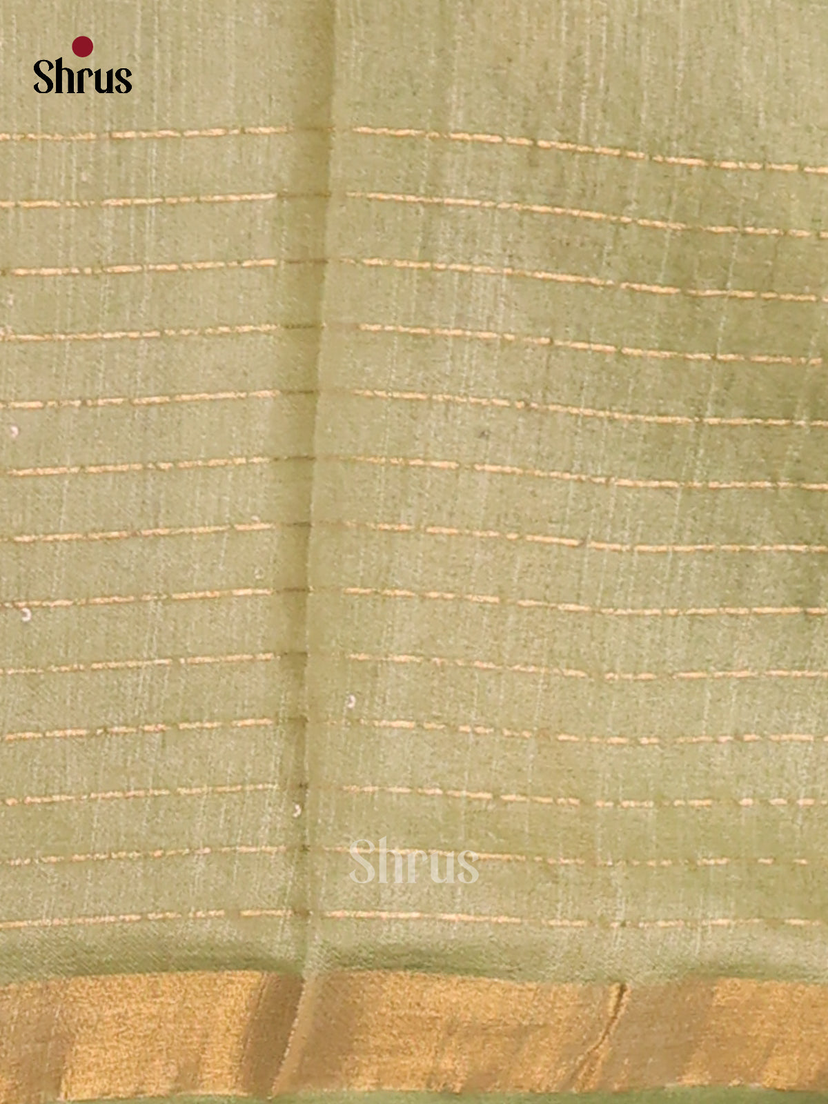 Sky Blue & Green - Semi Tussar Saree - Shop on Shrus.com