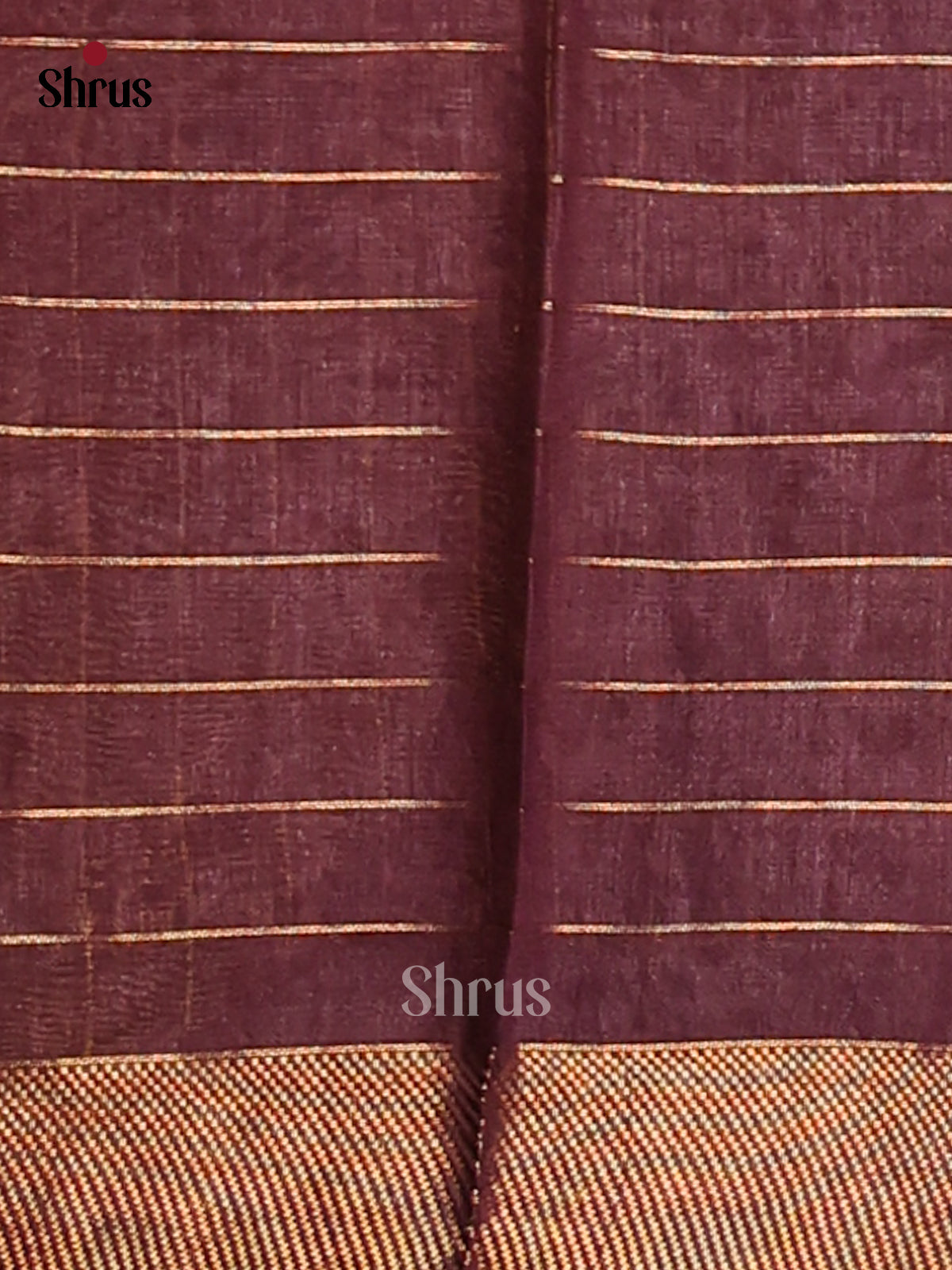 Maroon  - Semi Tussar Saree - Shop on Shrus.com