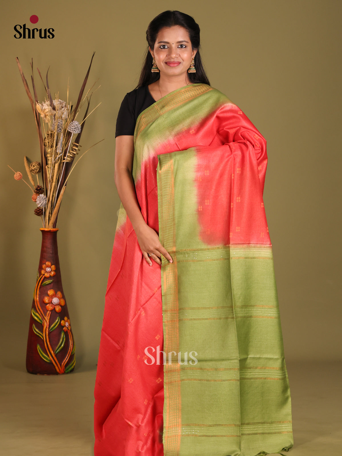 DES29347 - Semi Tussar saree - Shop on Shrus.com