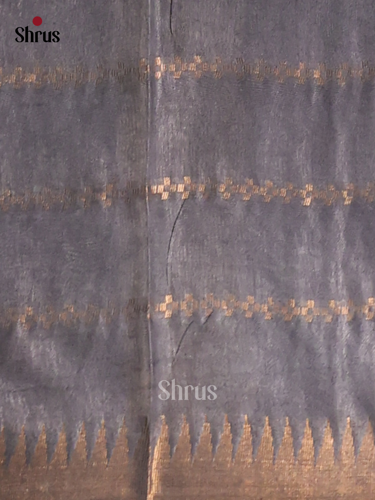 Blue & Grey- Semi Tussar Saree - Shop on Shrus.com