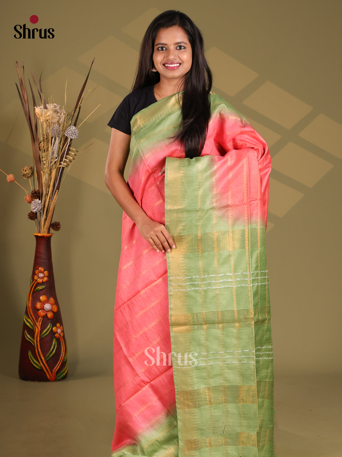 DES29368 - Semi Tussar Saree - Shop on Shrus.com