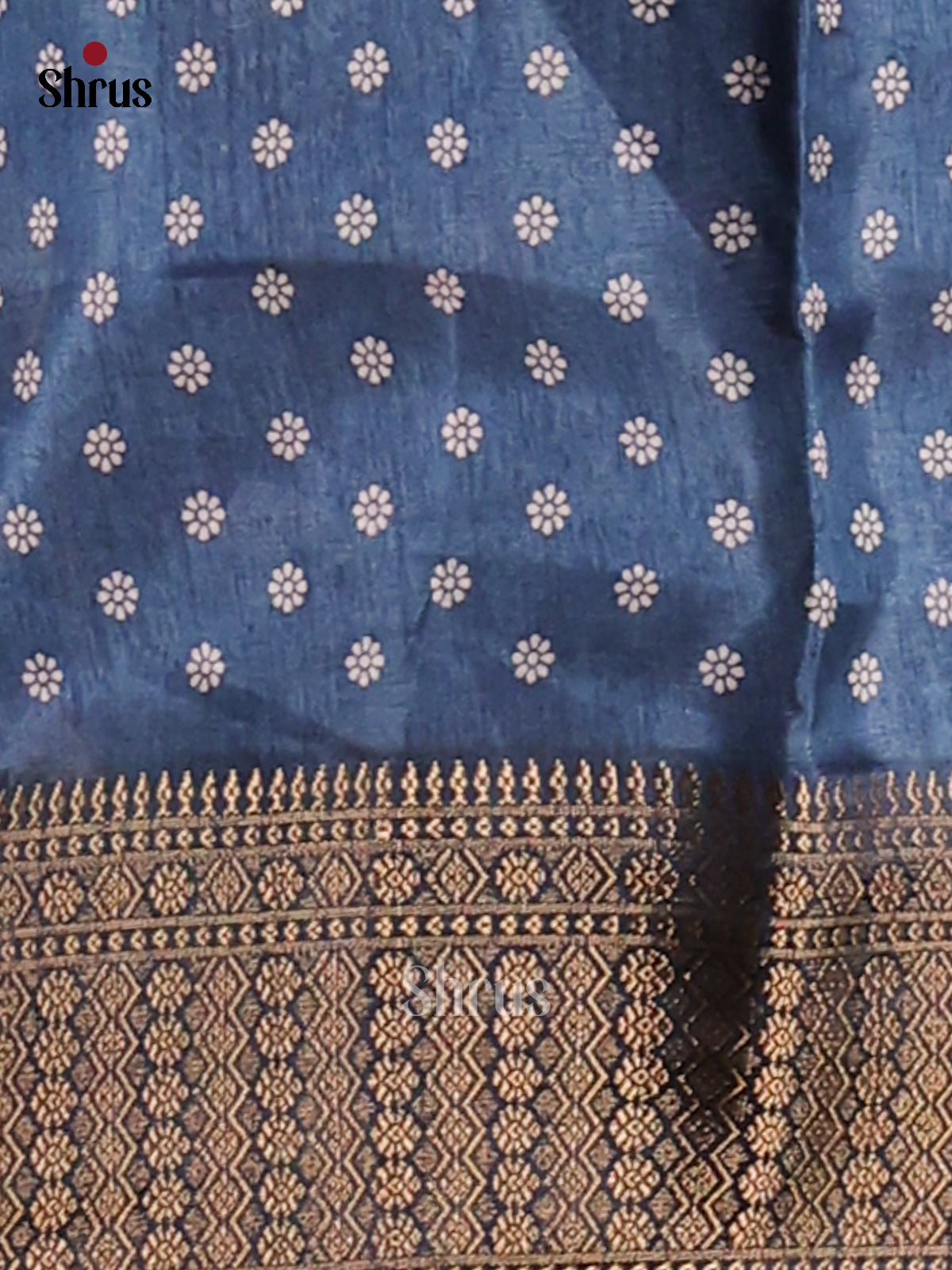 Blue - Semi Crepe Saree - Shop on Shrus.com