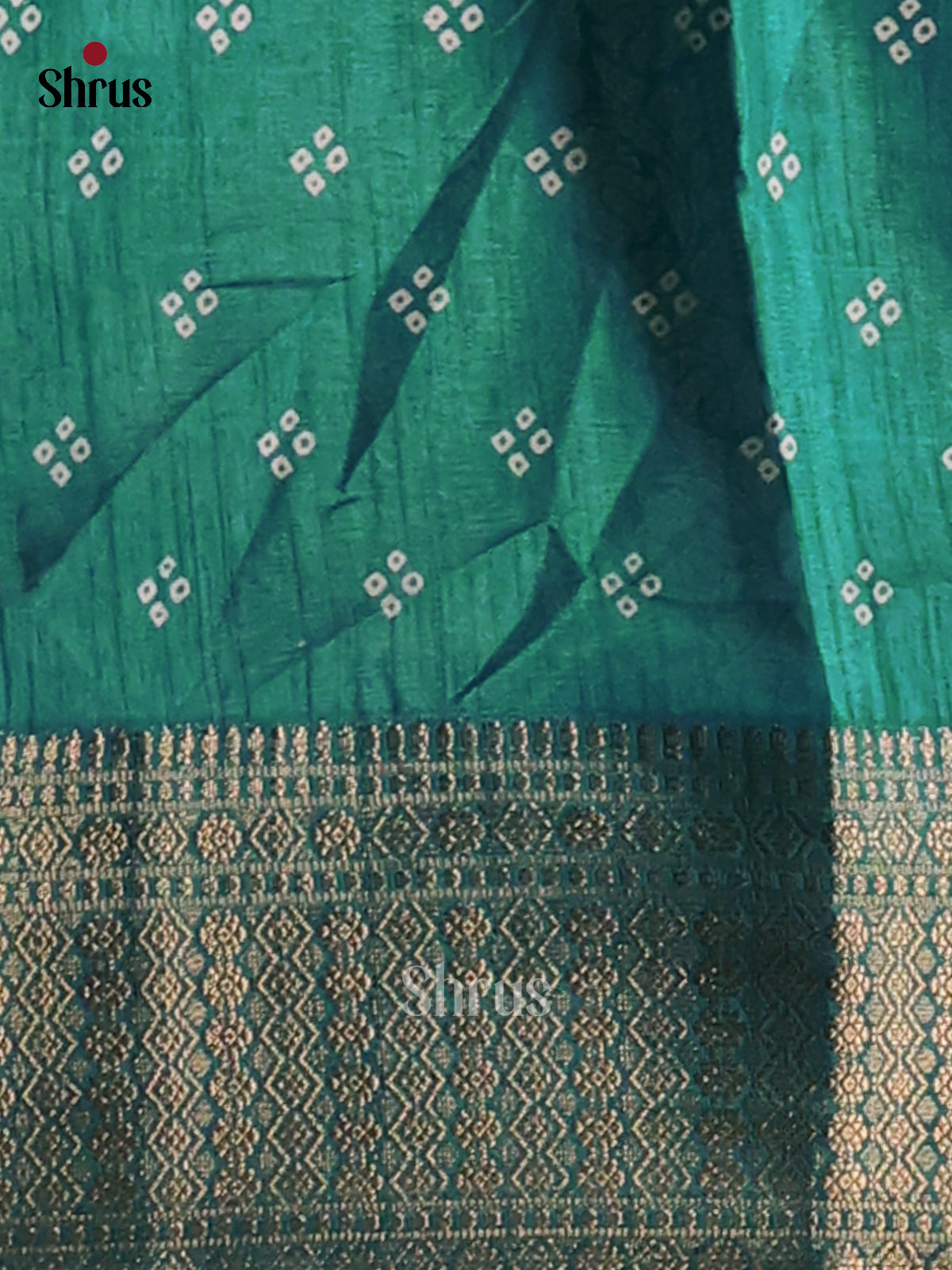 Green - Semi Crepe Saree - Shop on Shrus.com