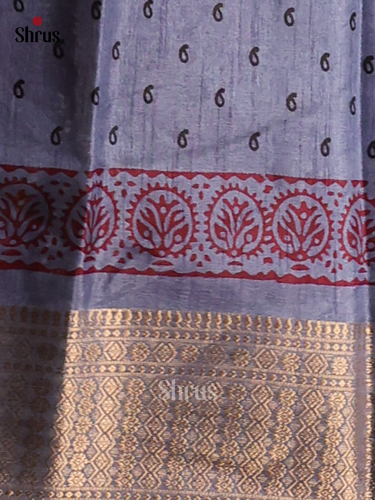 Blue - Semi Crepe Saree - Shop on Shrus.com