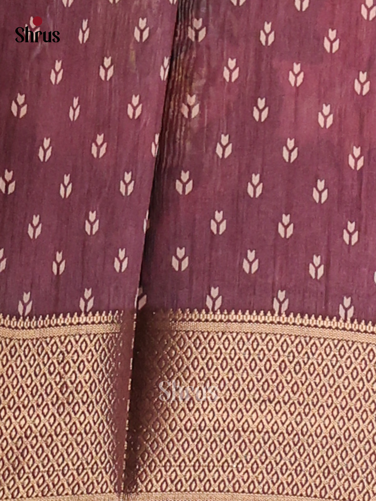 Purple- Semi Crepe Saree - Shop on Shrus.com