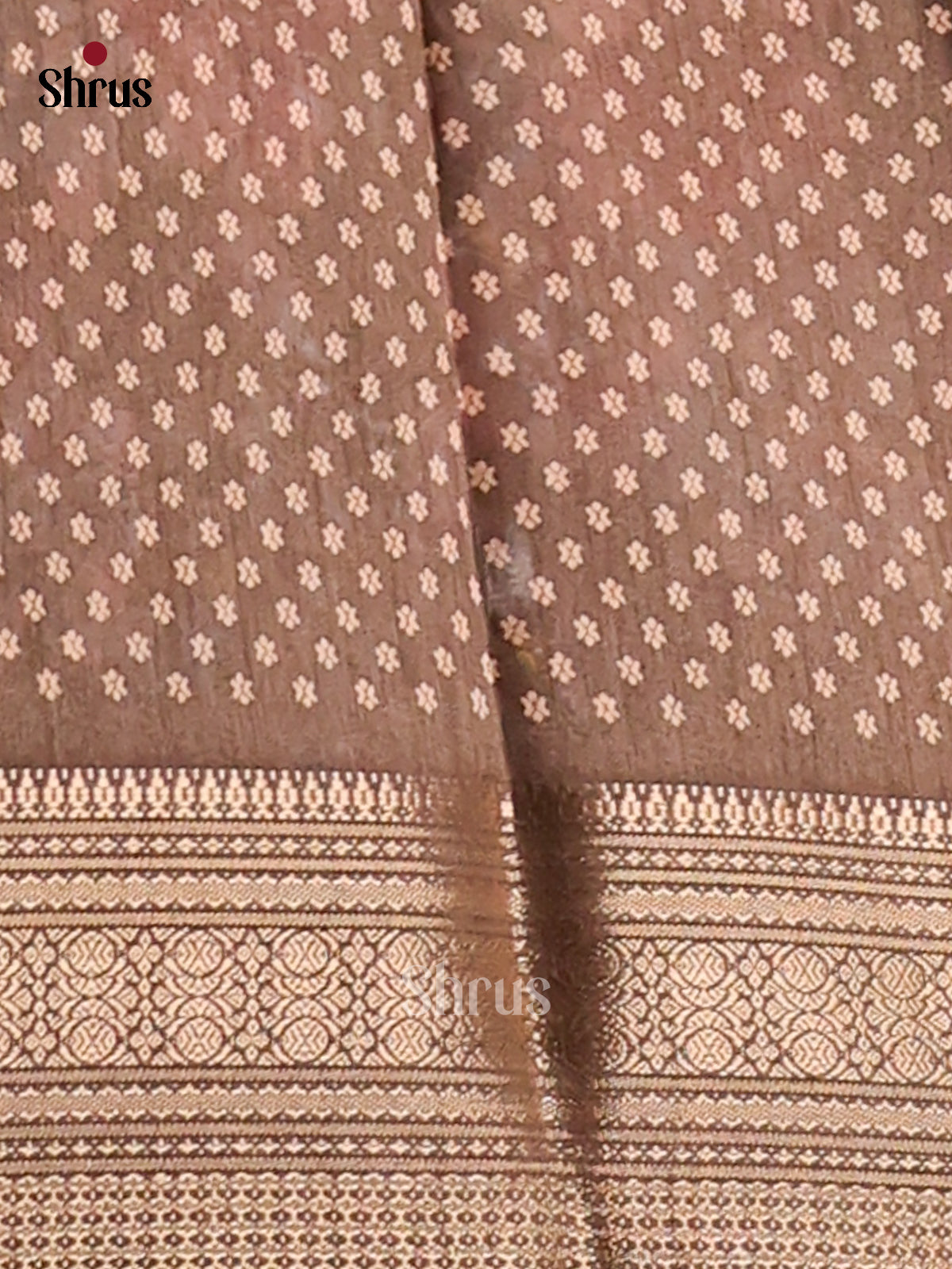 Dark Brown- Semi Crepe Saree - Shop on Shrus.com