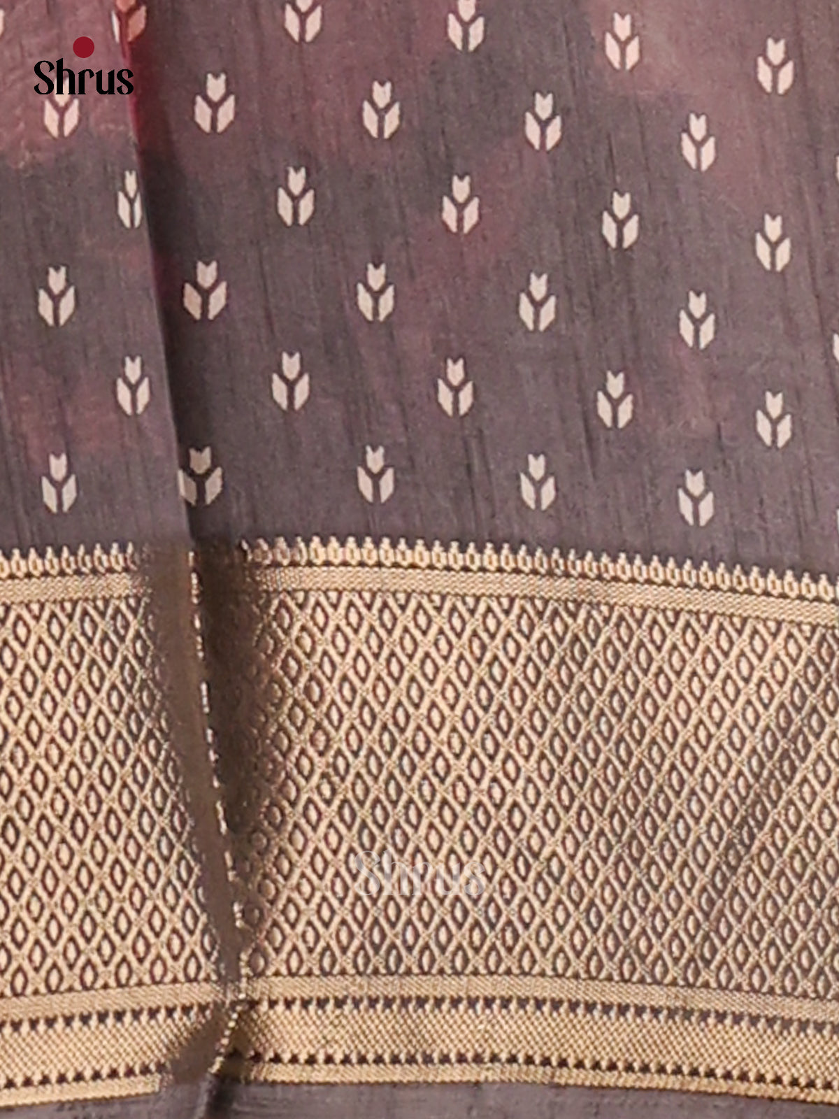 Grey- Semi Crepe Saree - Shop on Shrus.com