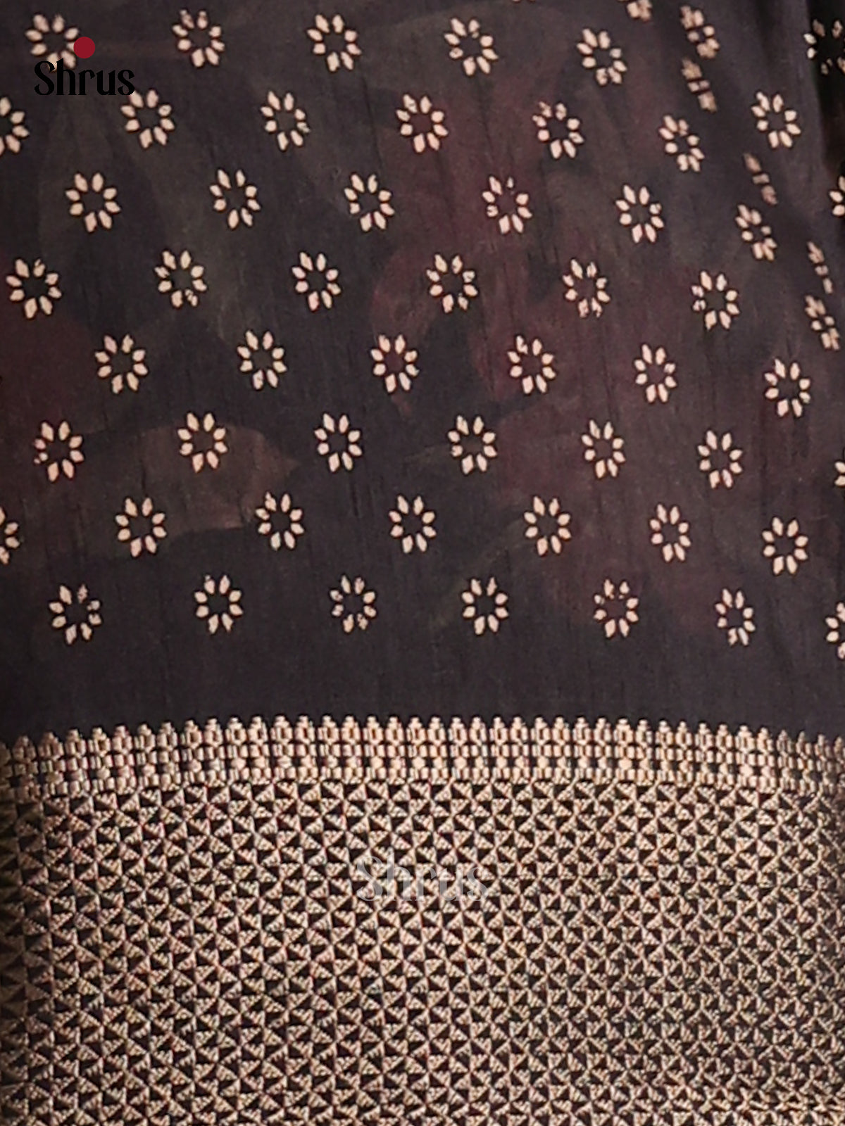 Pink & Black- Semi Crepe Saree - Shop on Shrus.com