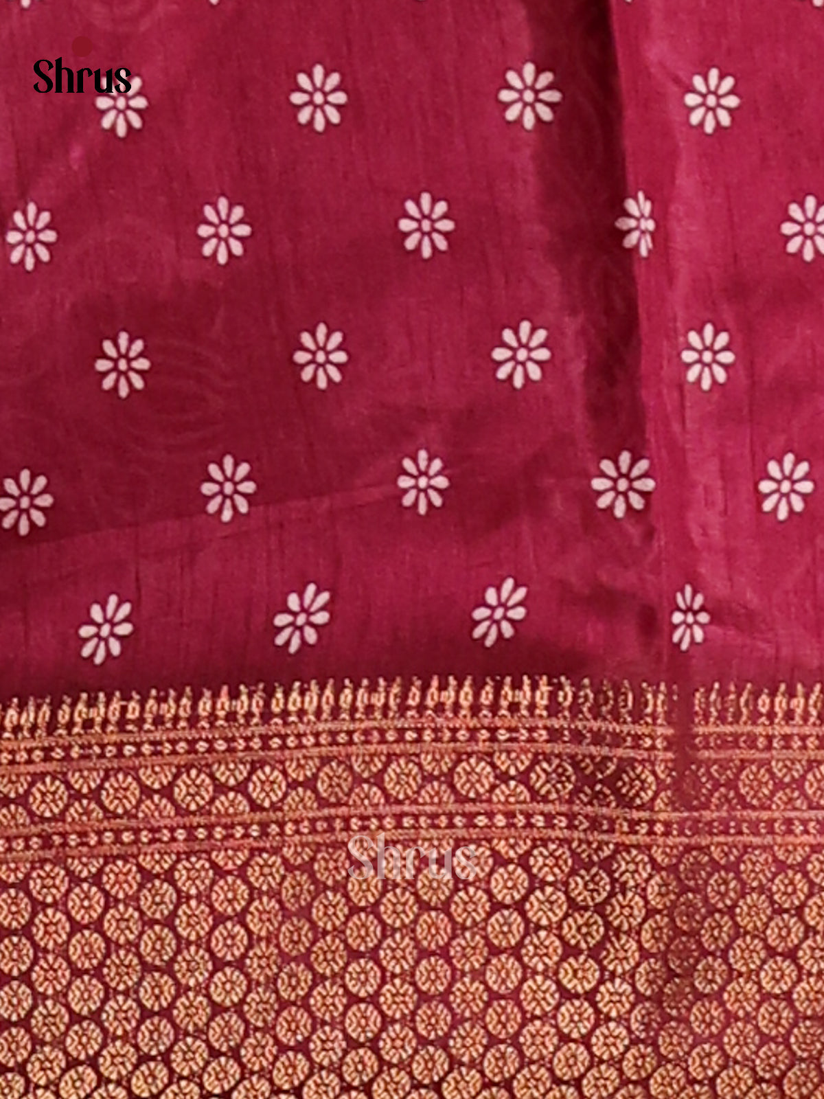 Maroon - Semi Crepe Saree - Shop on Shrus.com