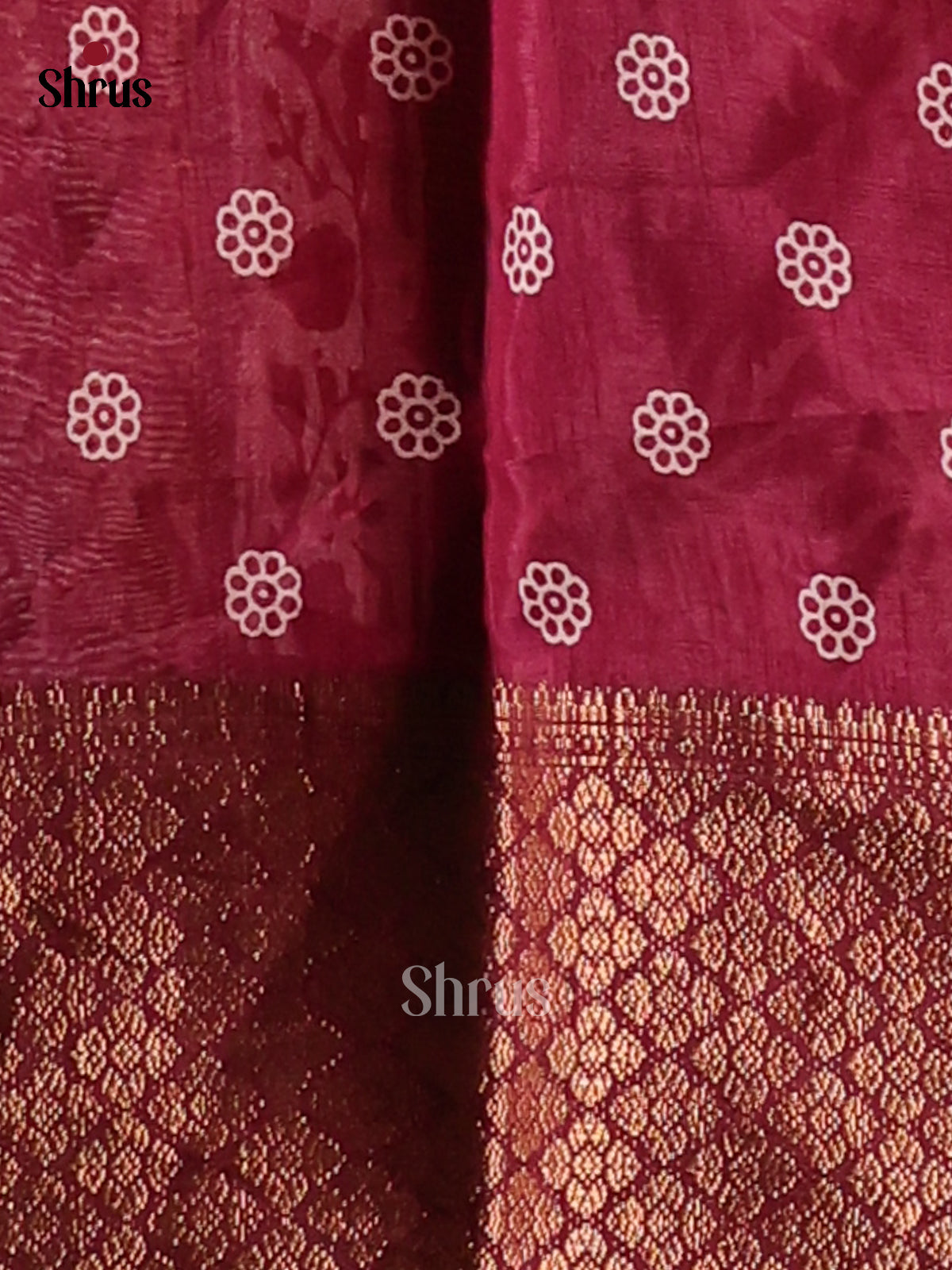 Maroon - Semi Crepe Saree - Shop on Shrus.com
