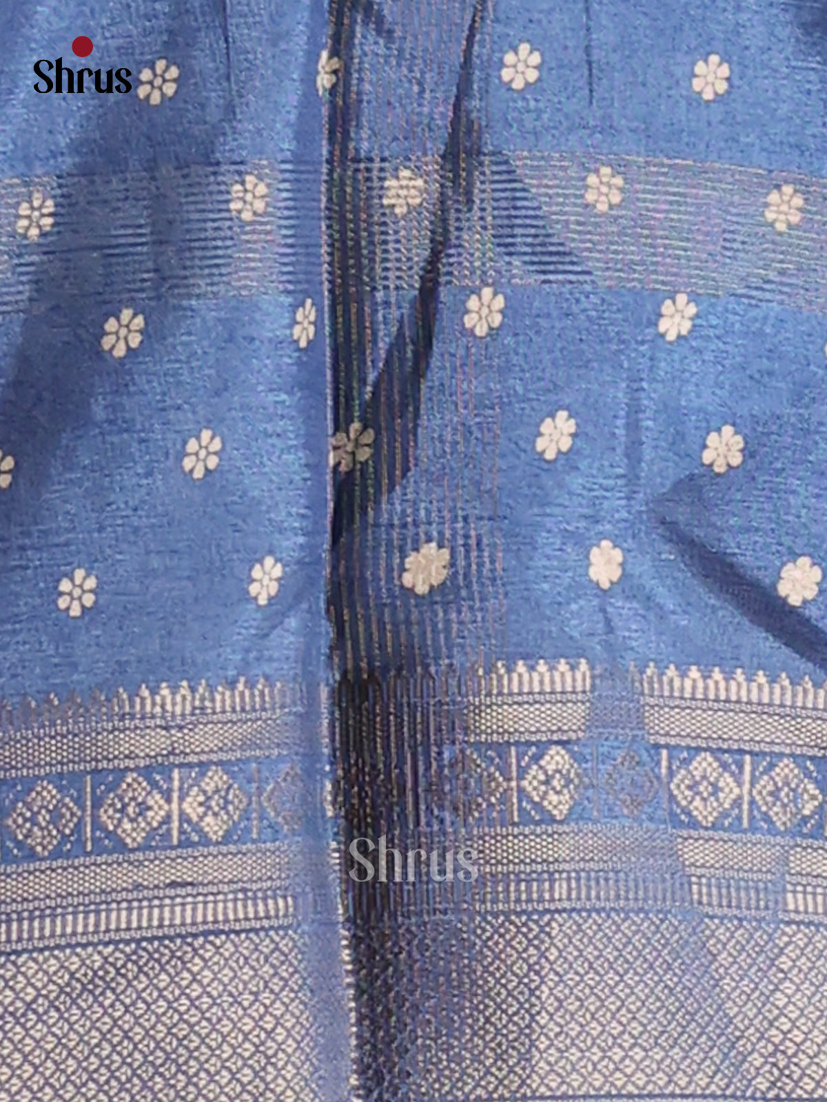 Blue - Semi Crepe Saree - Shop on Shrus.com