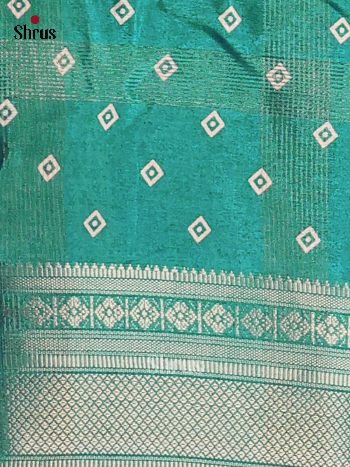 Green - Semi Crepe Saree - Shop on Shrus.com