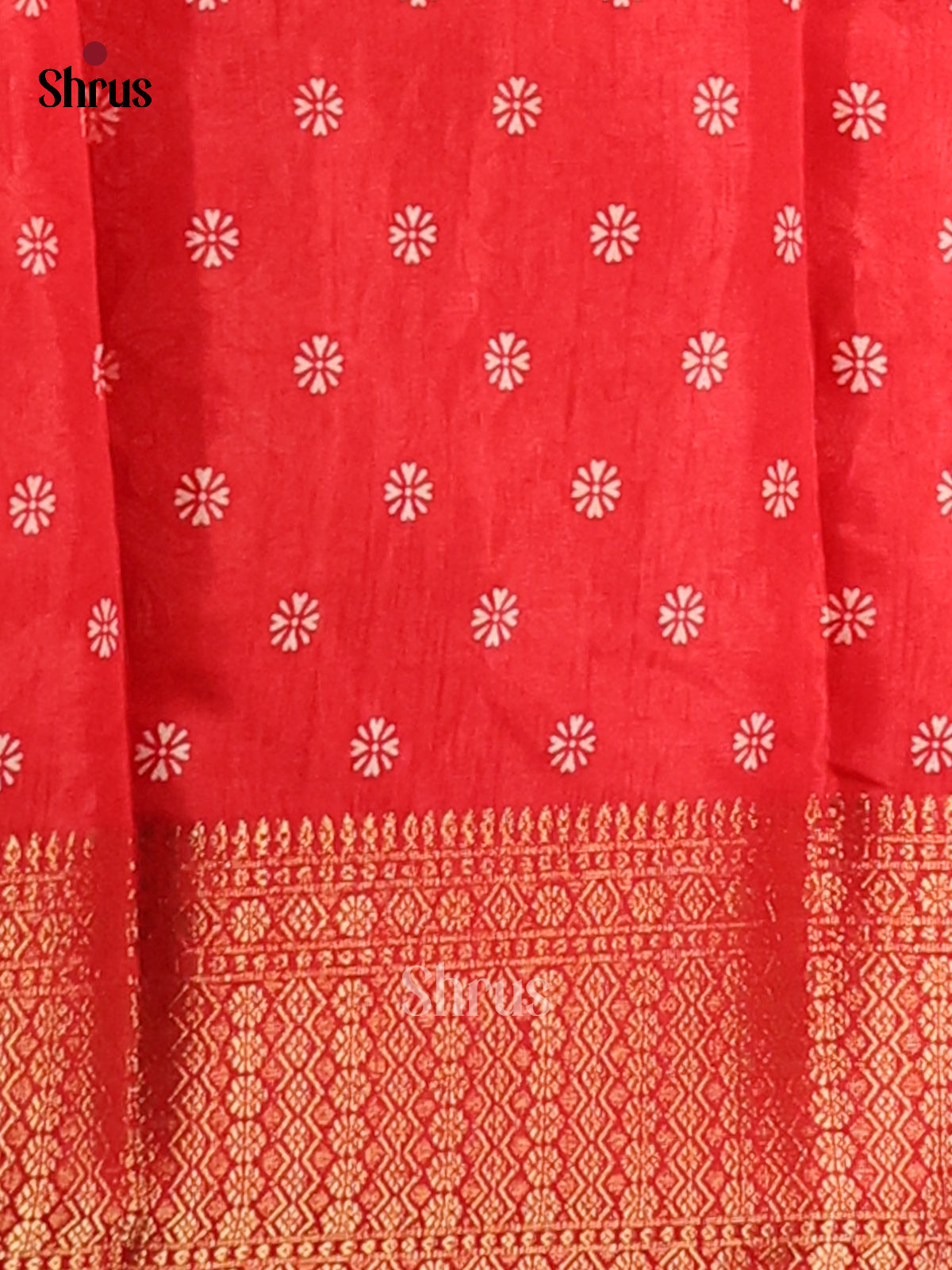 Red - Semi Crepe Saree - Shop on Shrus.com