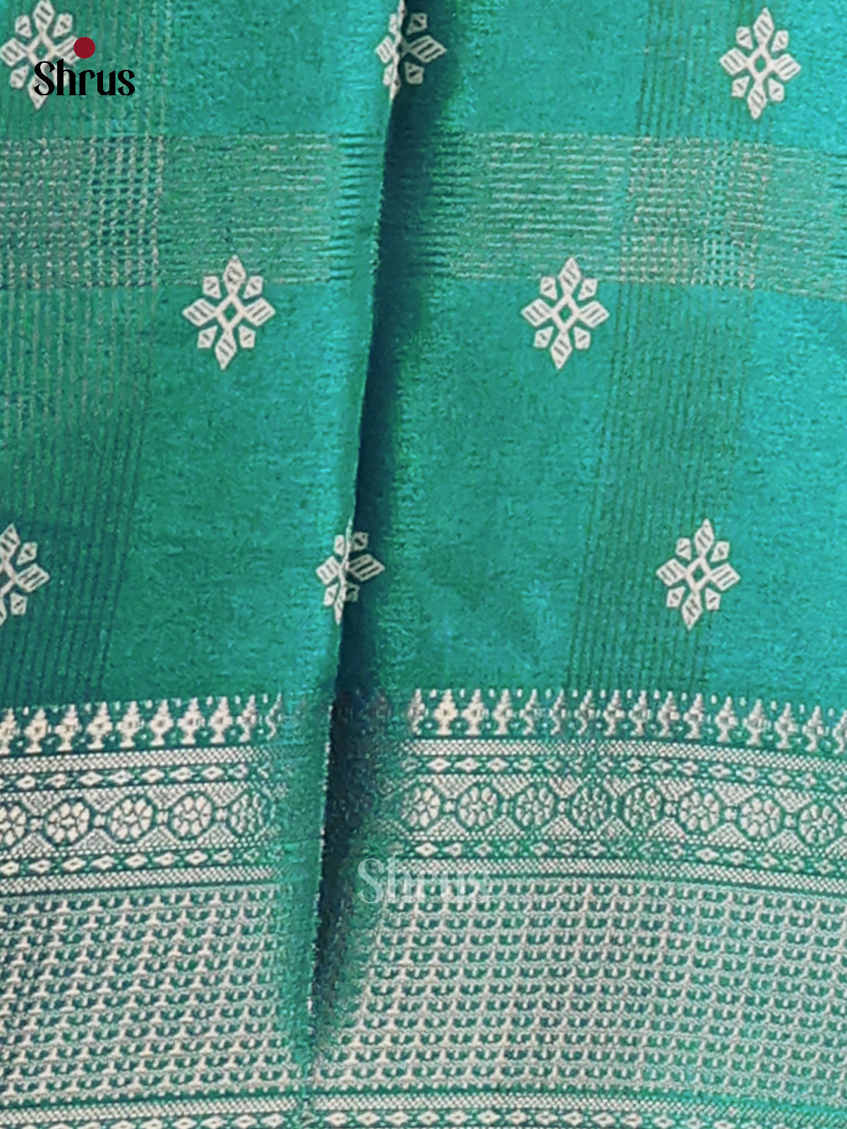 Green - Semi Crepe Saree - Shop on Shrus.com