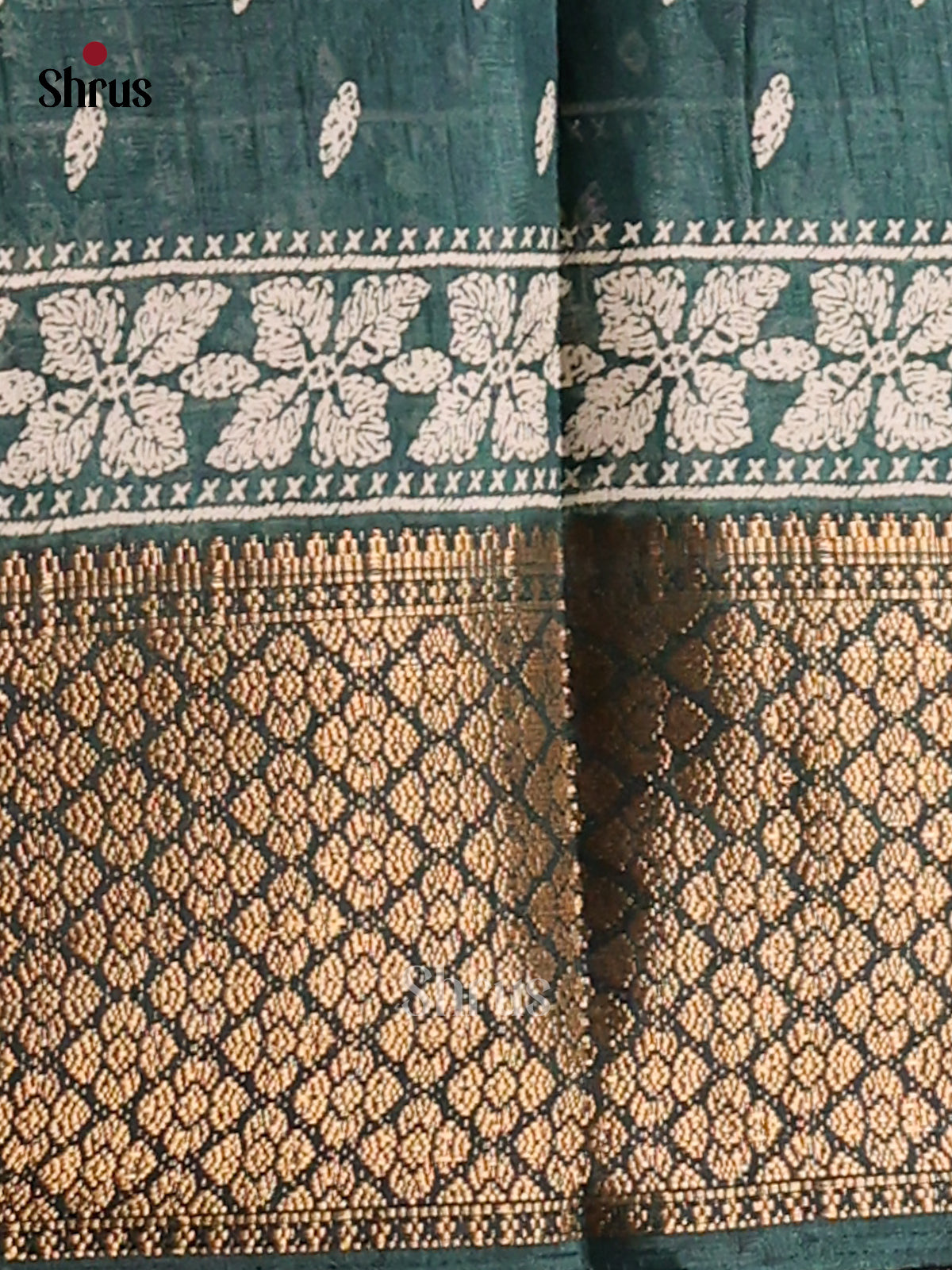 Green- Semi Crepe Saree - Shop on Shrus.com