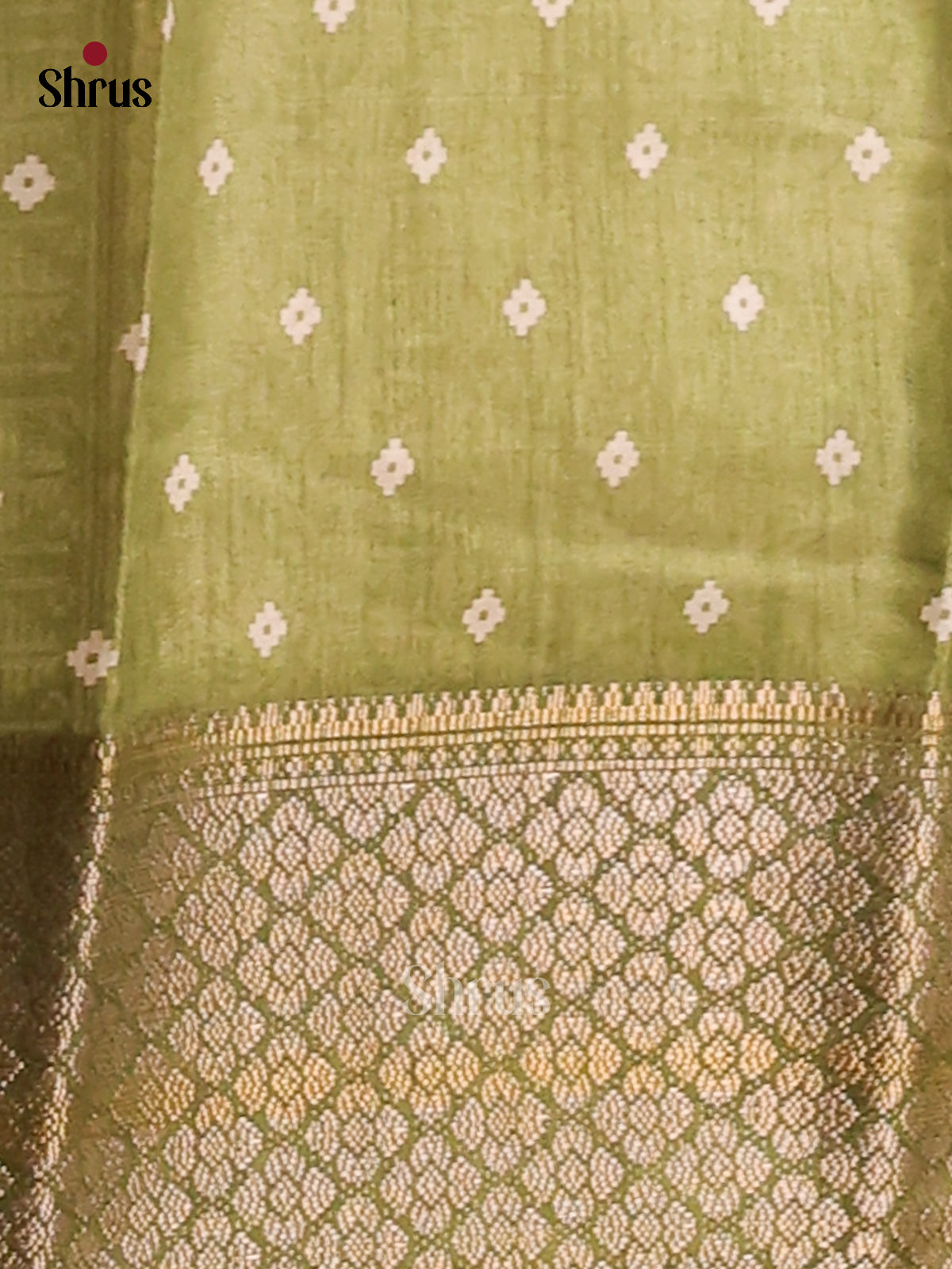 Light Green- Semi Crepe Saree - Shop on Shrus.com