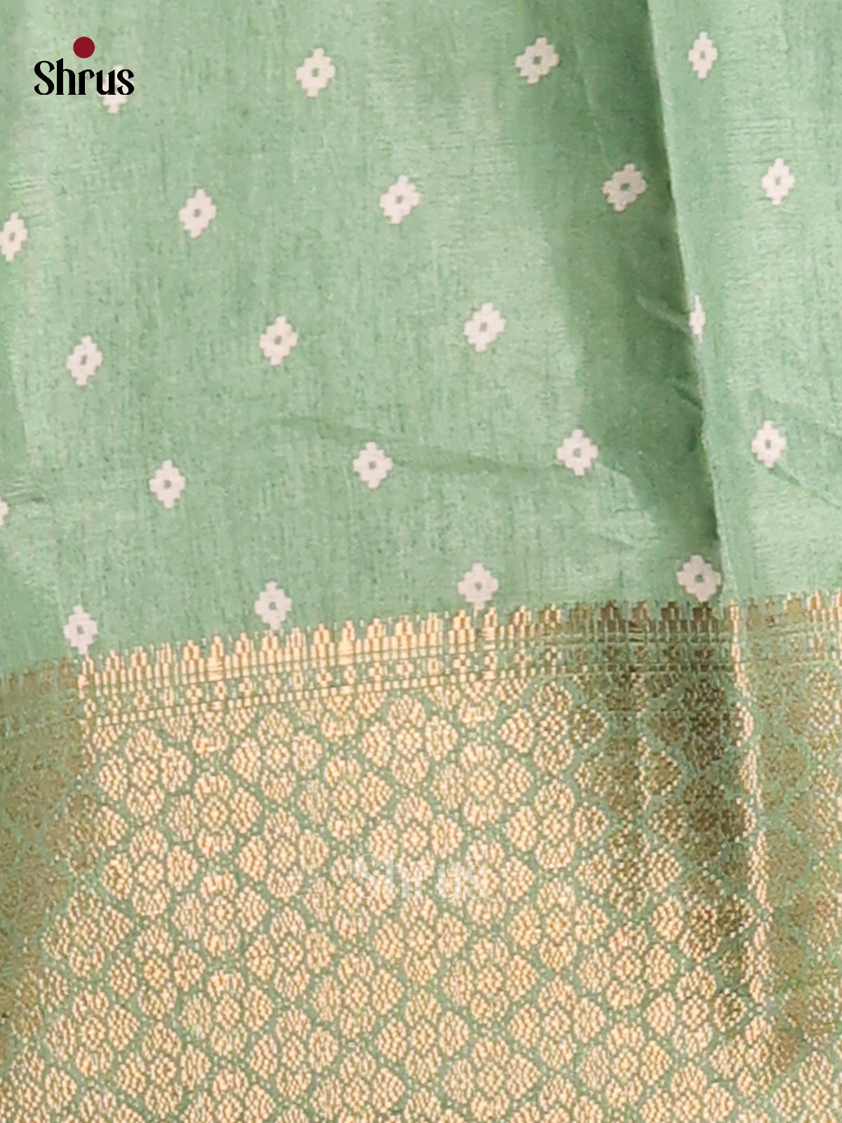 Pastel Green- Semi Crepe Saree - Shop on Shrus.com