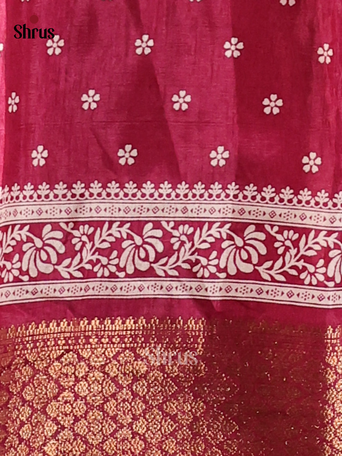 Maroon - Semi Crepe Saree - Shop on Shrus.com