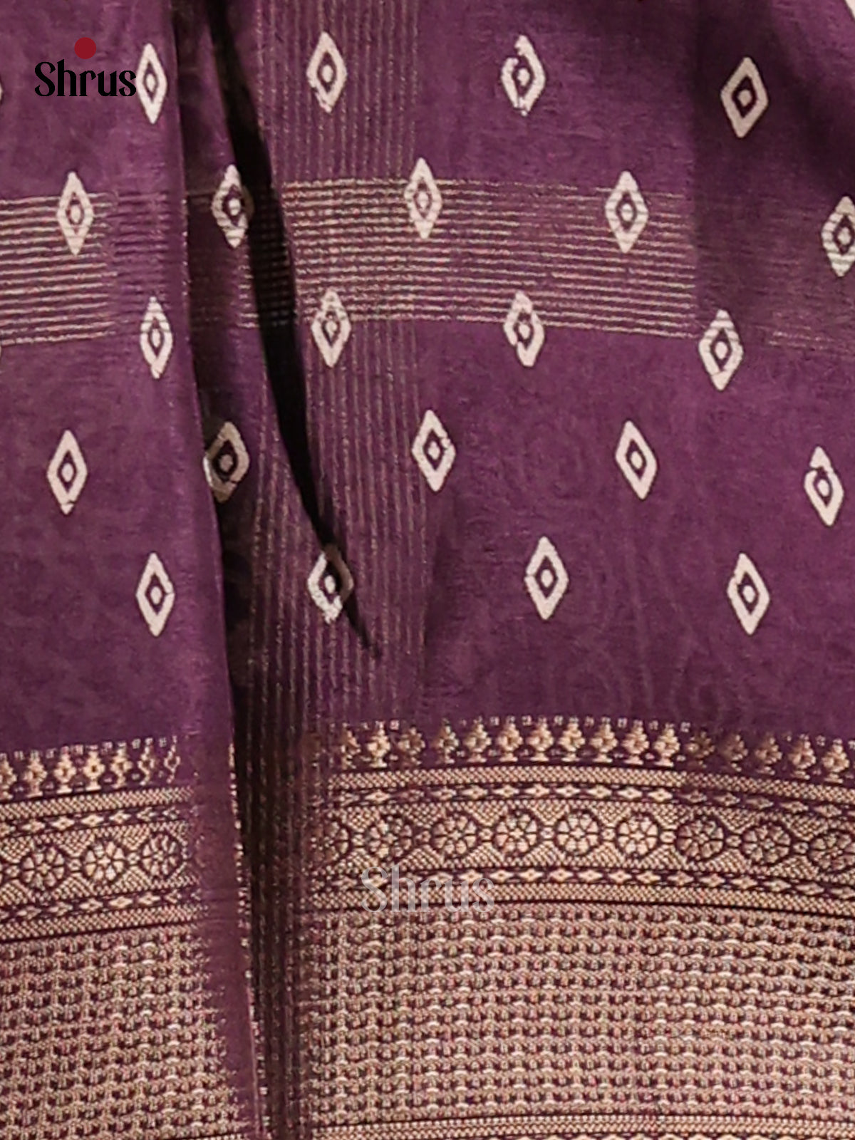 Violet- Semi Crepe Saree - Shop on Shrus.com