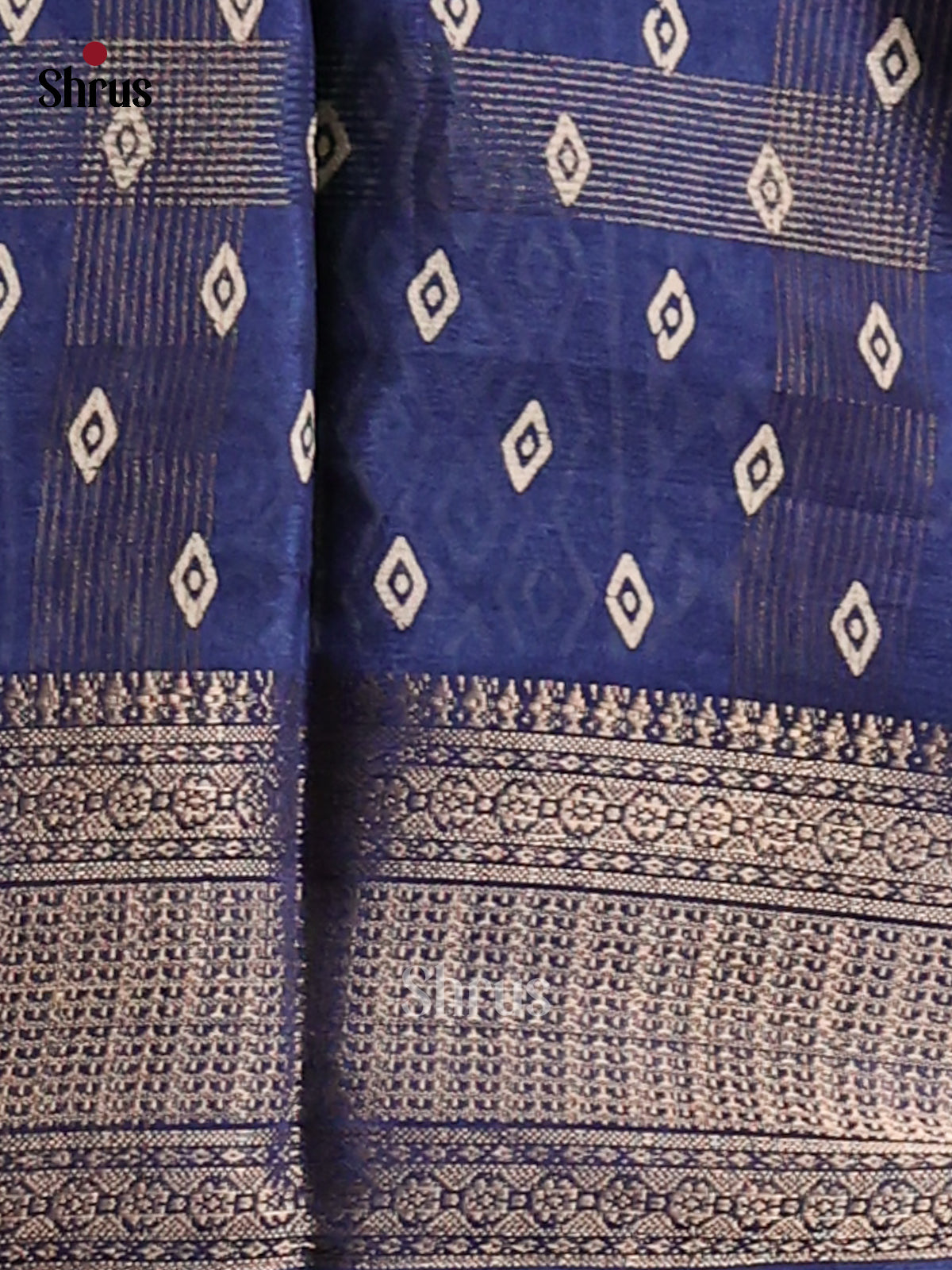 blue - Semi Crepe Saree - Shop on Shrus.com
