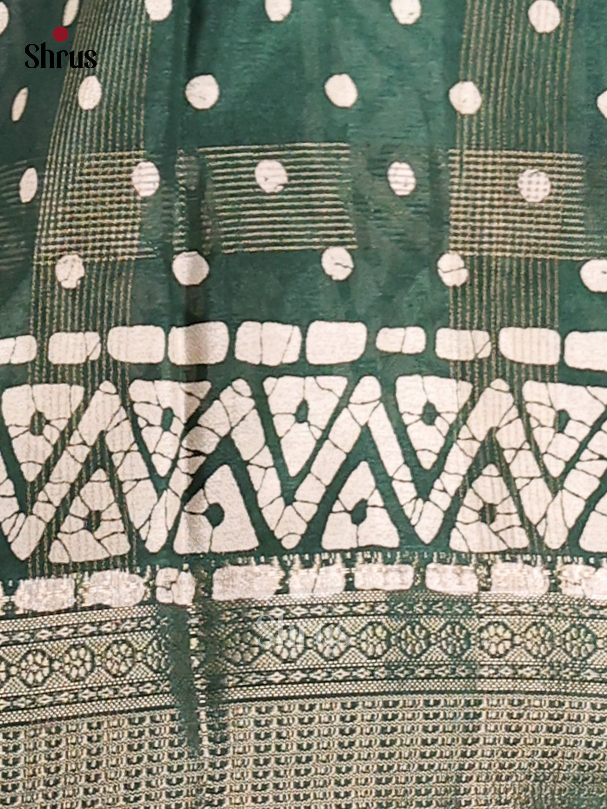 Green - Semi Crepe Saree - Shop on Shrus.com