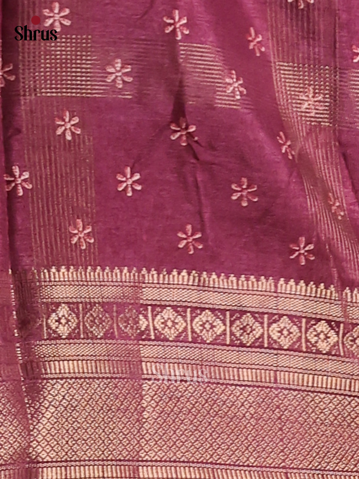 Purple - Semi Crepe Saree - Shop on Shrus.com