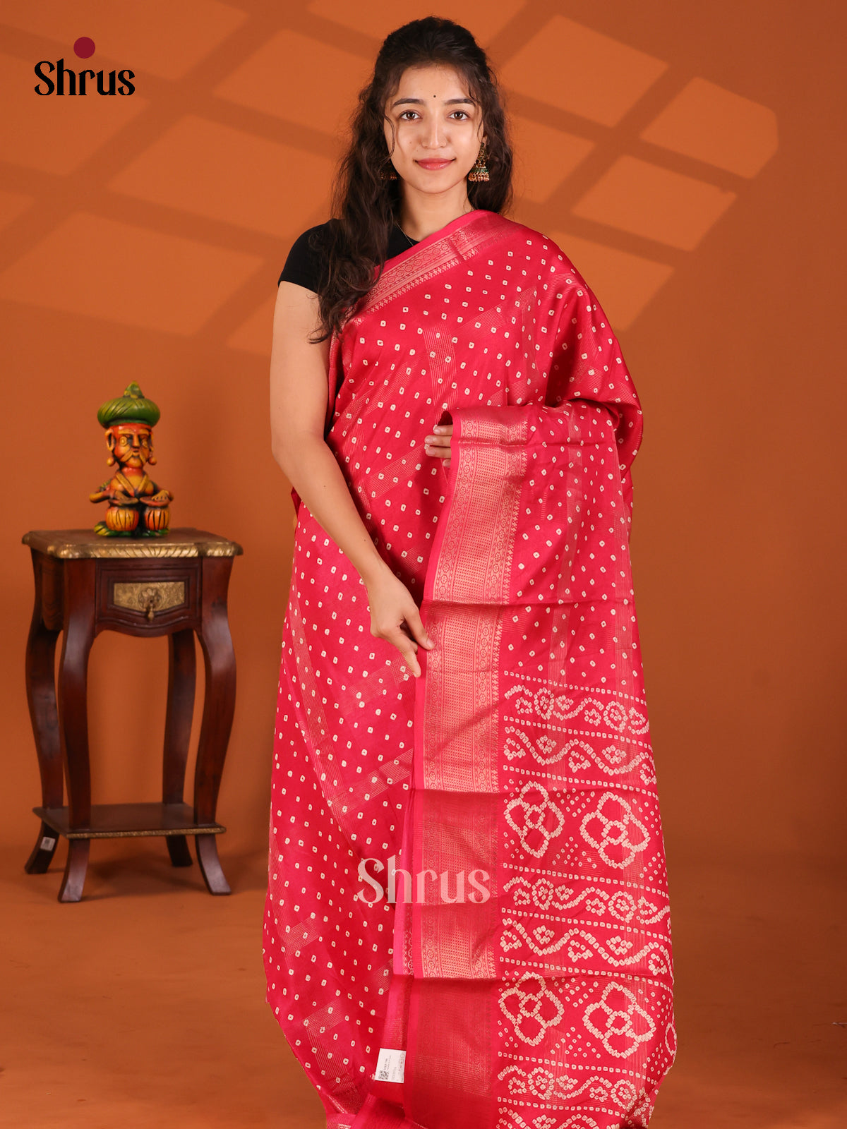 Pink - Semi Crepe Saree - Shop on Shrus.com