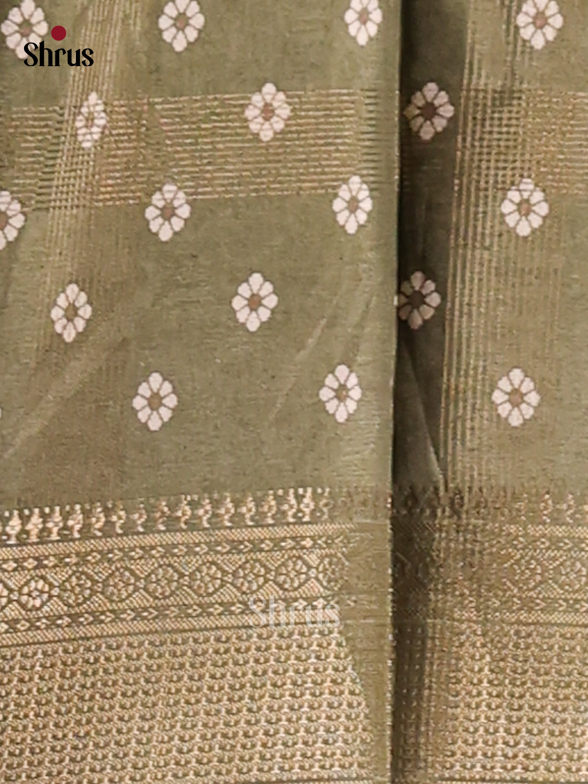 Chutney Green - Semi Crepe Saree - Shop on Shrus.com
