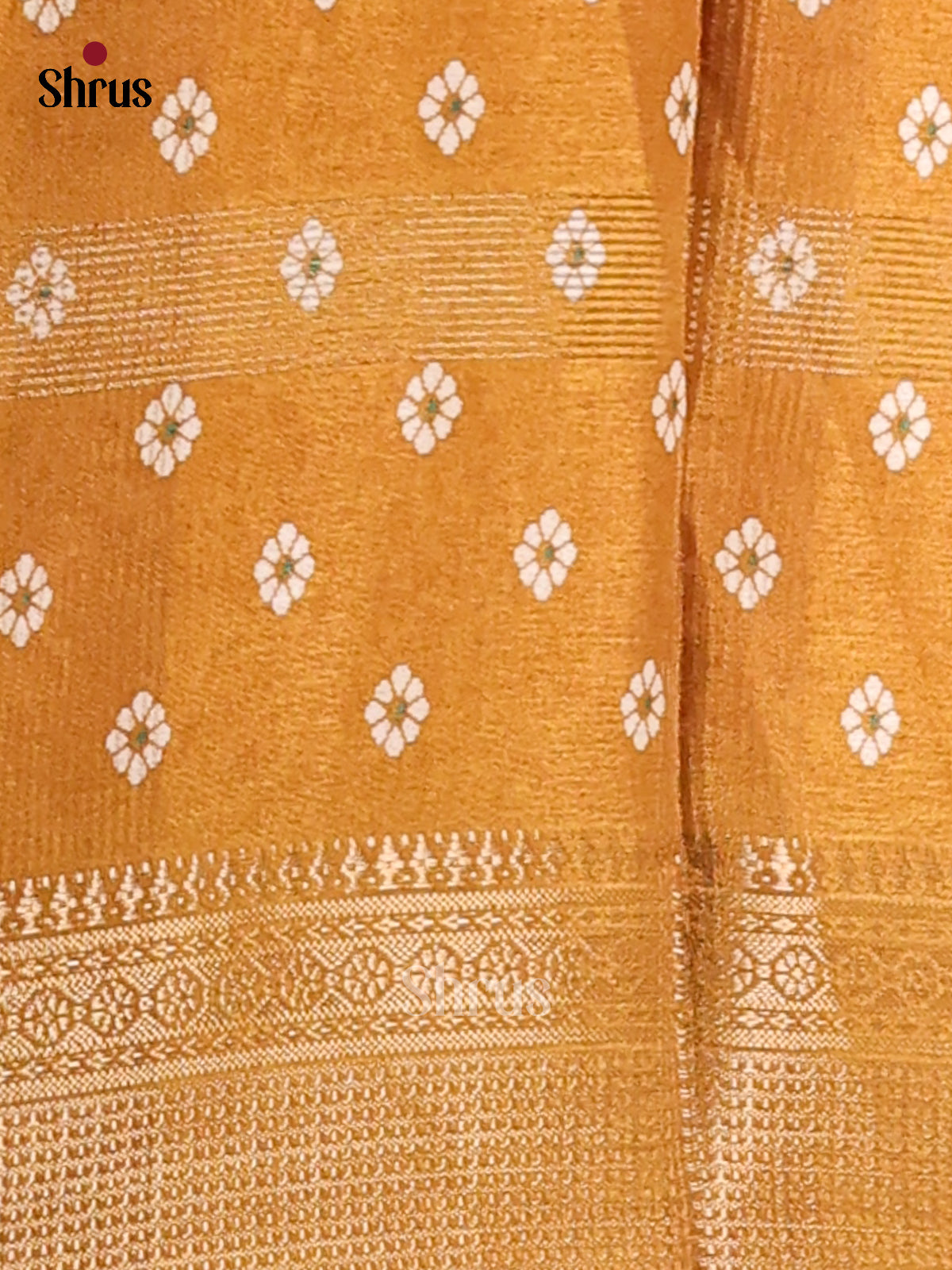 Mustard - Semi Crepe Saree - Shop on Shrus.com