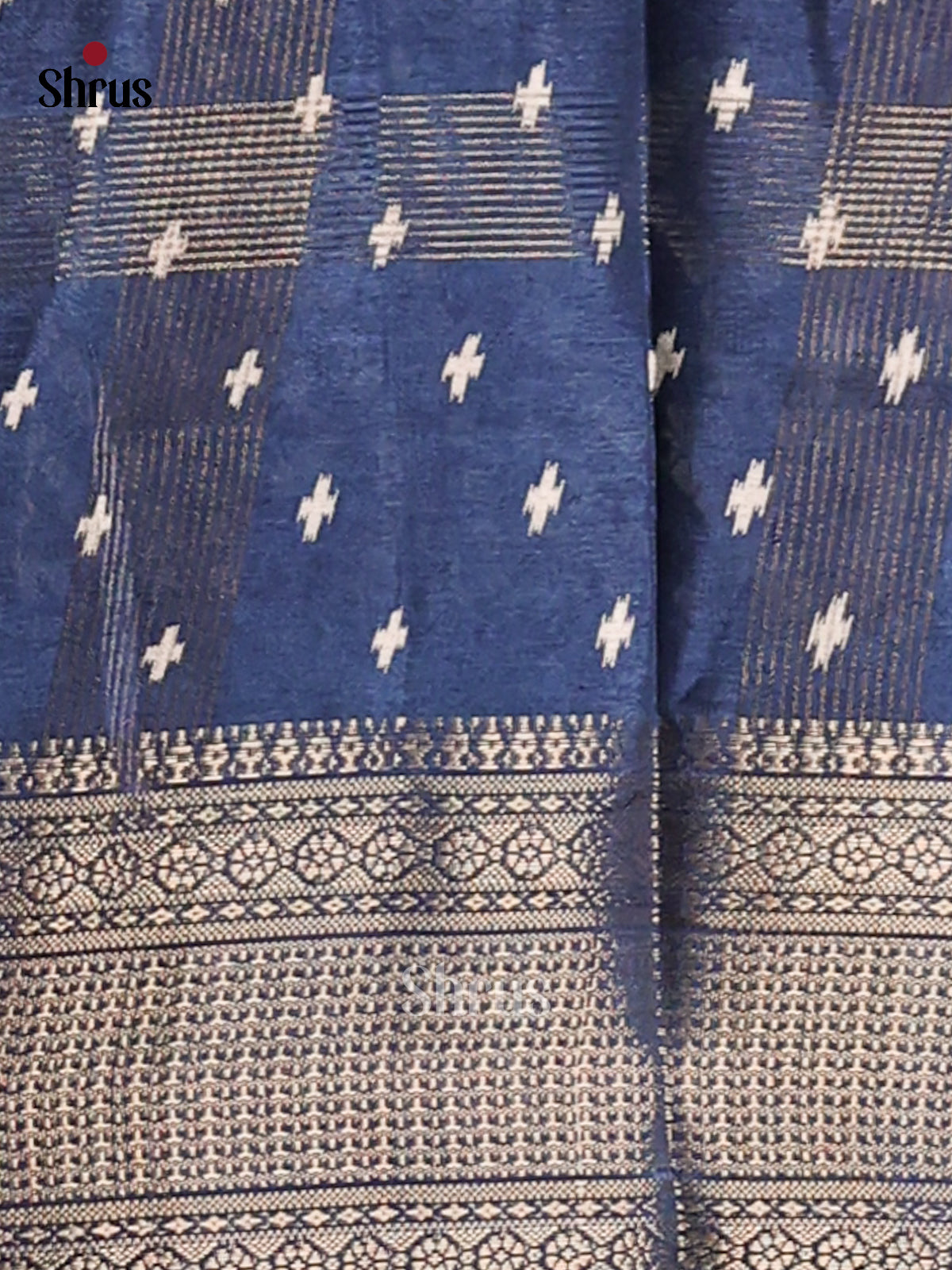 Blue - Semi Crepe Saree - Shop on Shrus.com