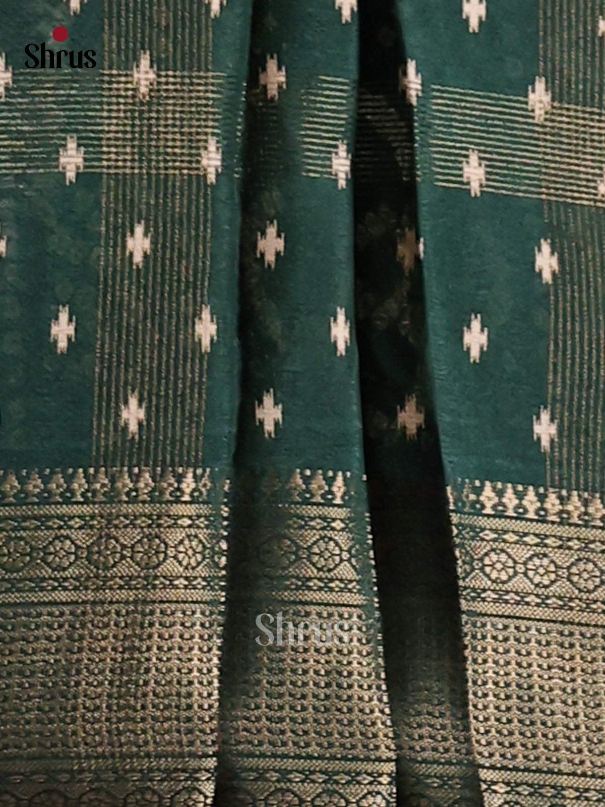 Green - Semi Crepe Saree - Shop on Shrus.com