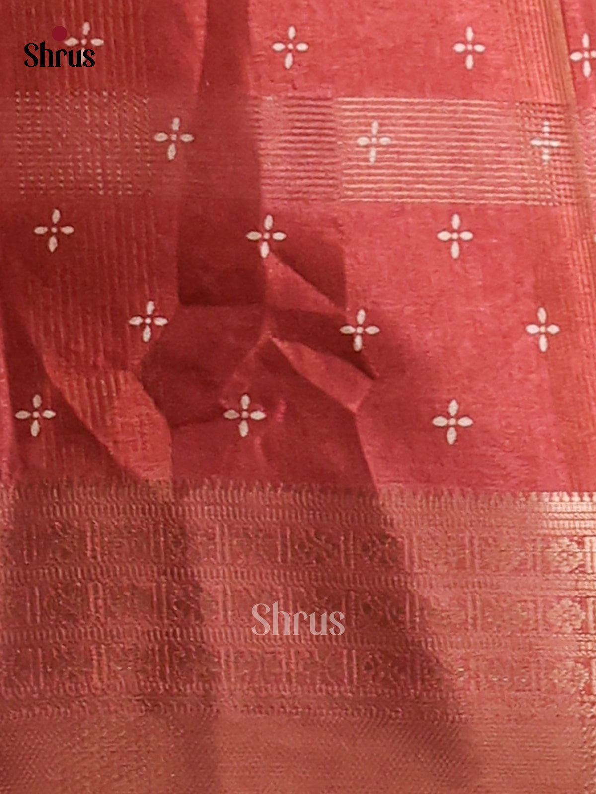 Red - Semi Crepe Saree - Shop on Shrus.com