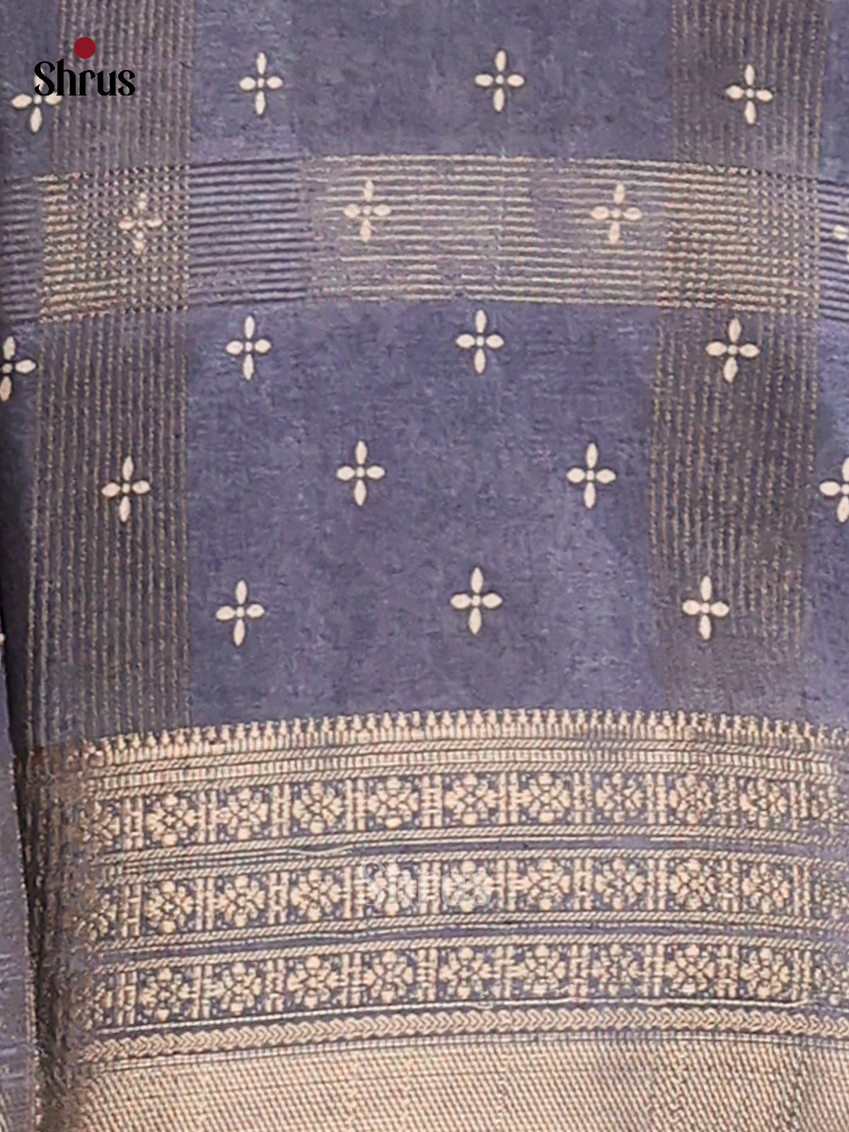 Grey - Semi Crepe Saree - Shop on Shrus.com