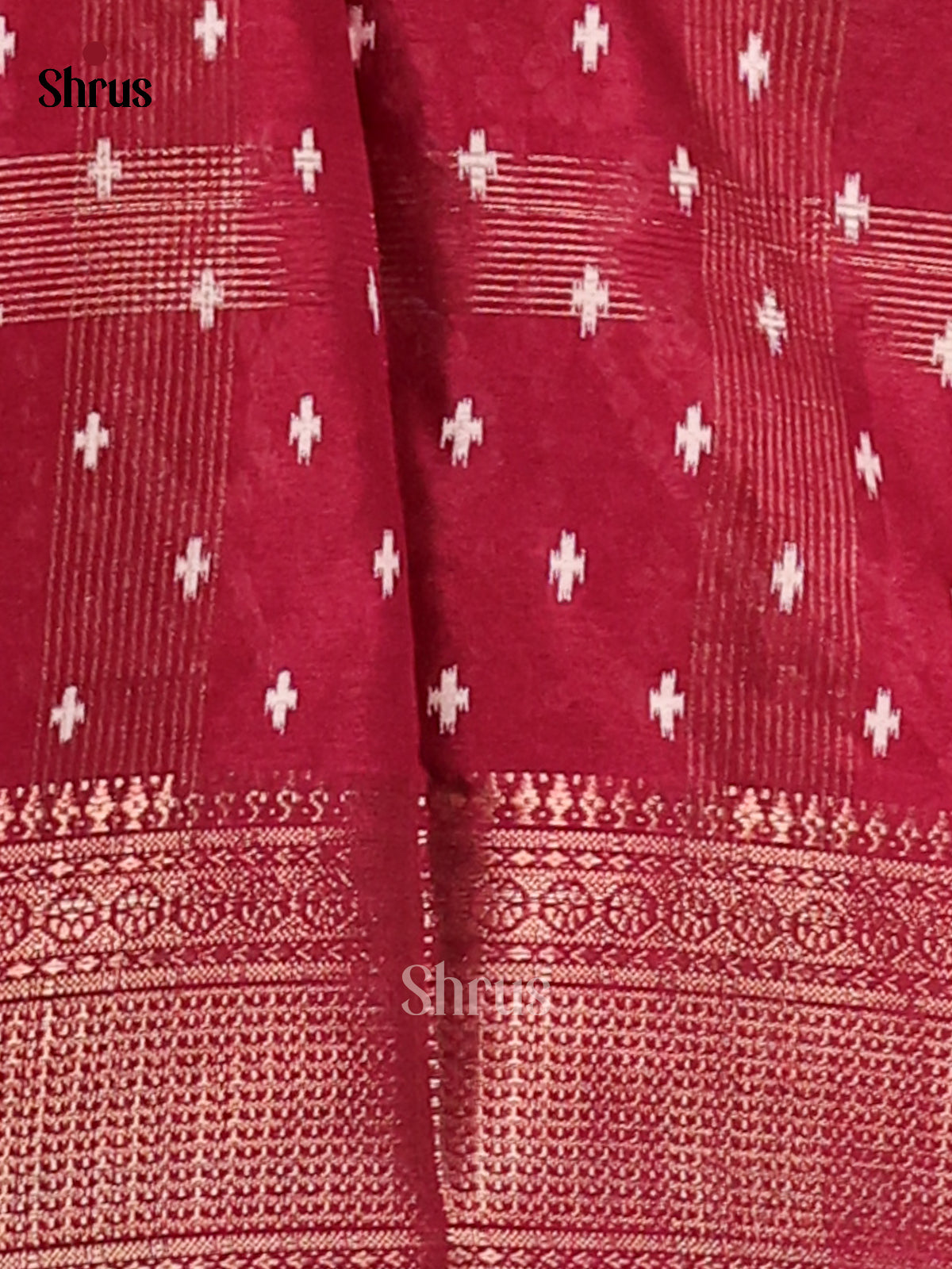 Maroon - Semi Crepe Saree - Shop on Shrus.com