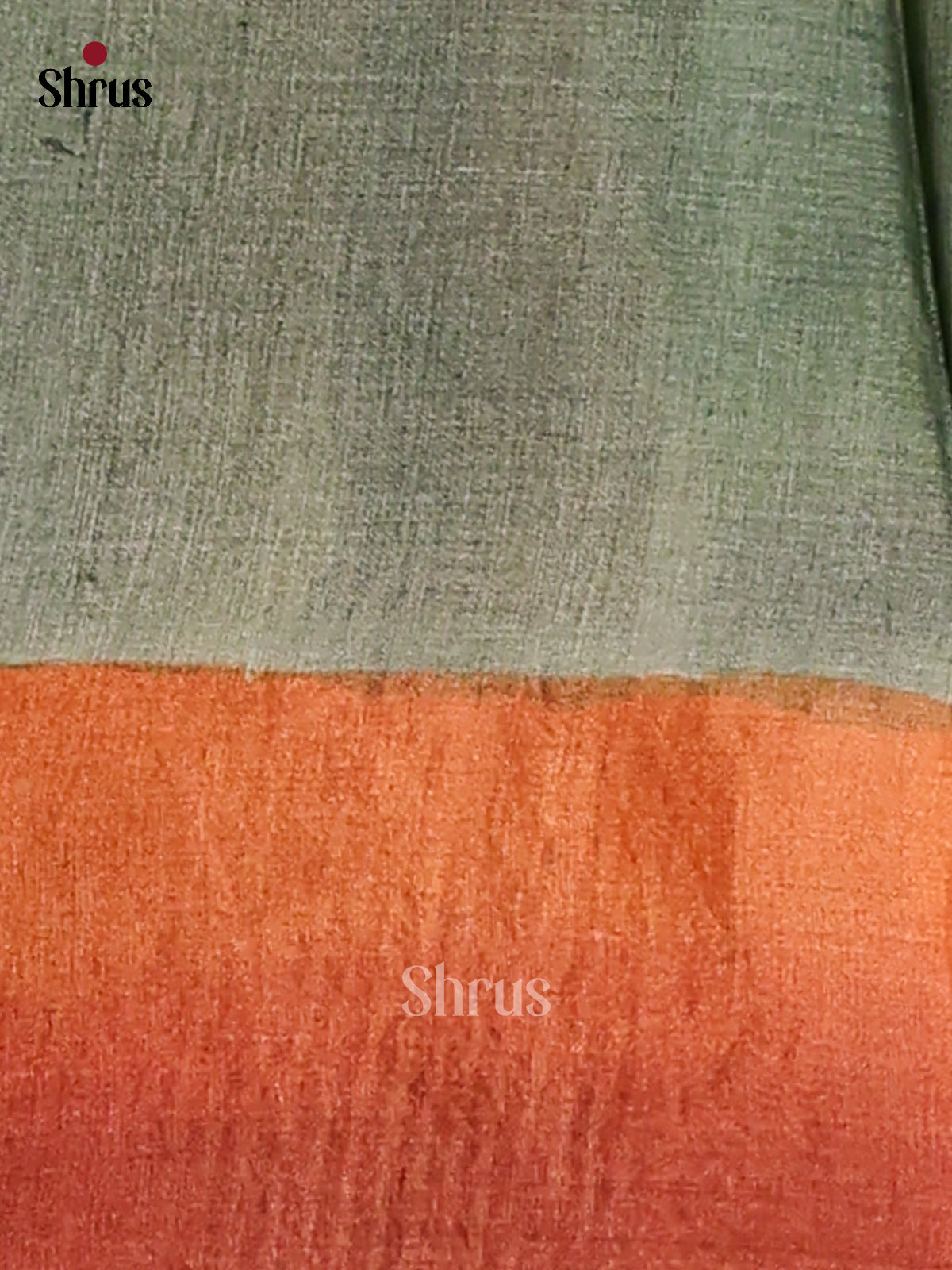 Grey & Red- Tussar Saree-2